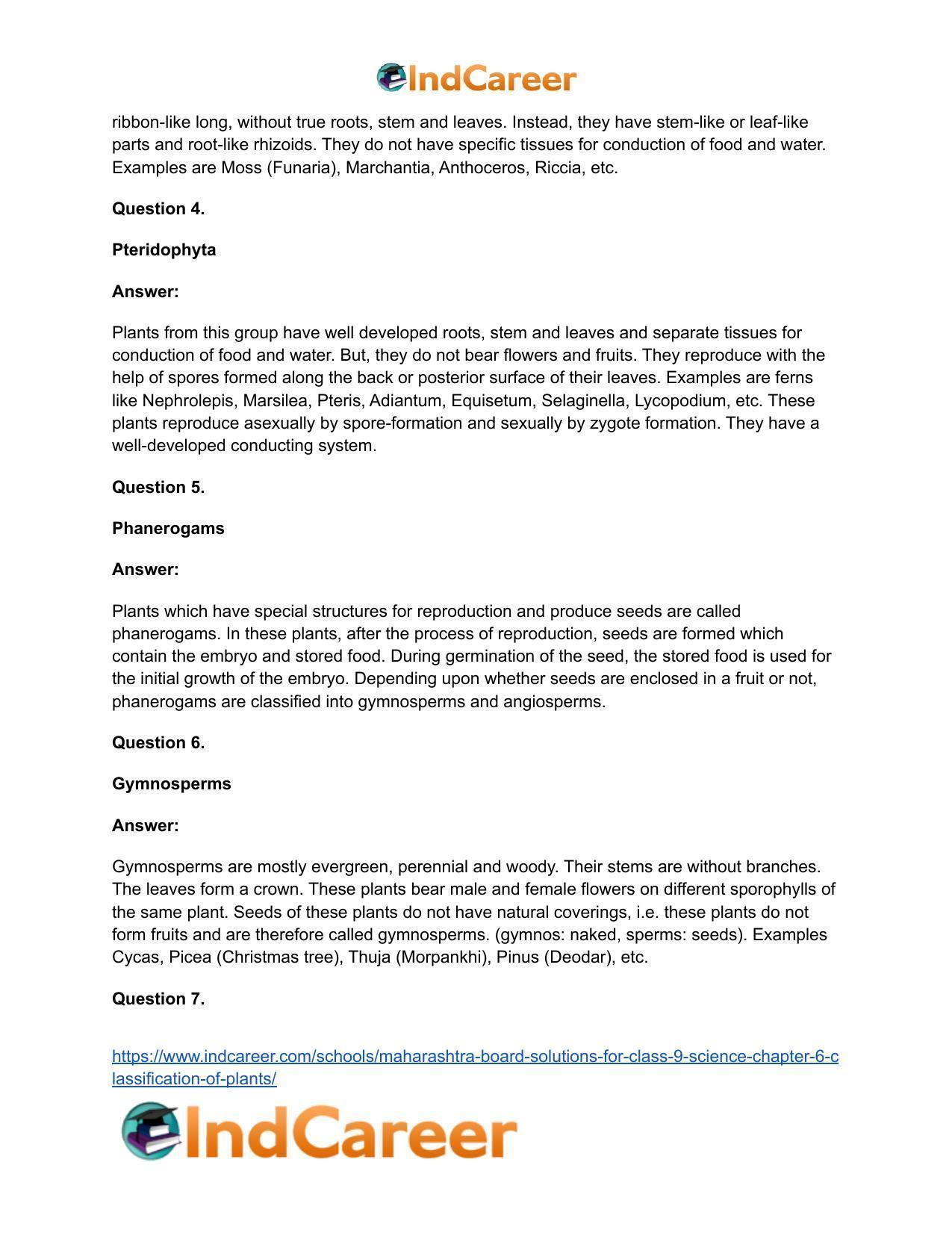 Maharashtra Board Solutions for Class 9- Science: Chapter 6- Classification of Plants - Page 25