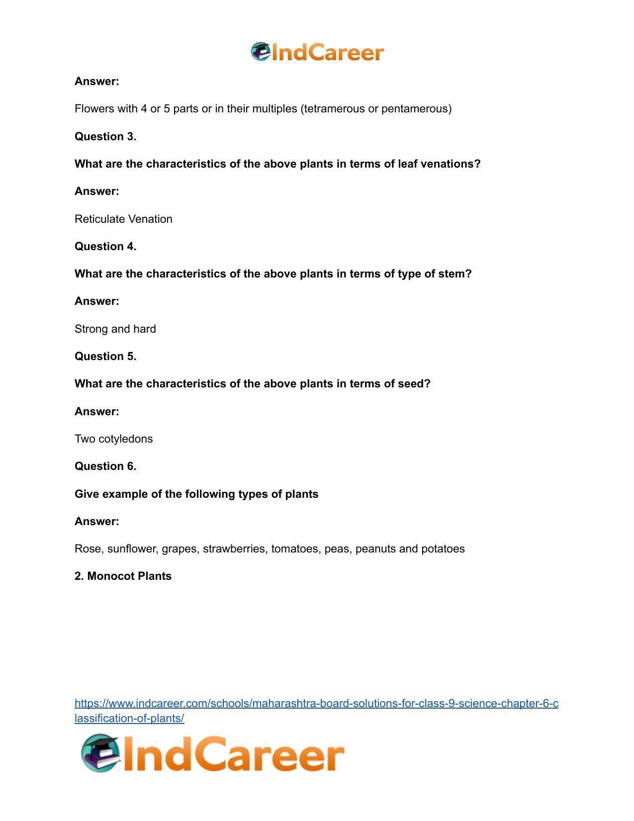 Maharashtra Board Solutions for Class 9- Science: Chapter 6- Classification of Plants - Page 32