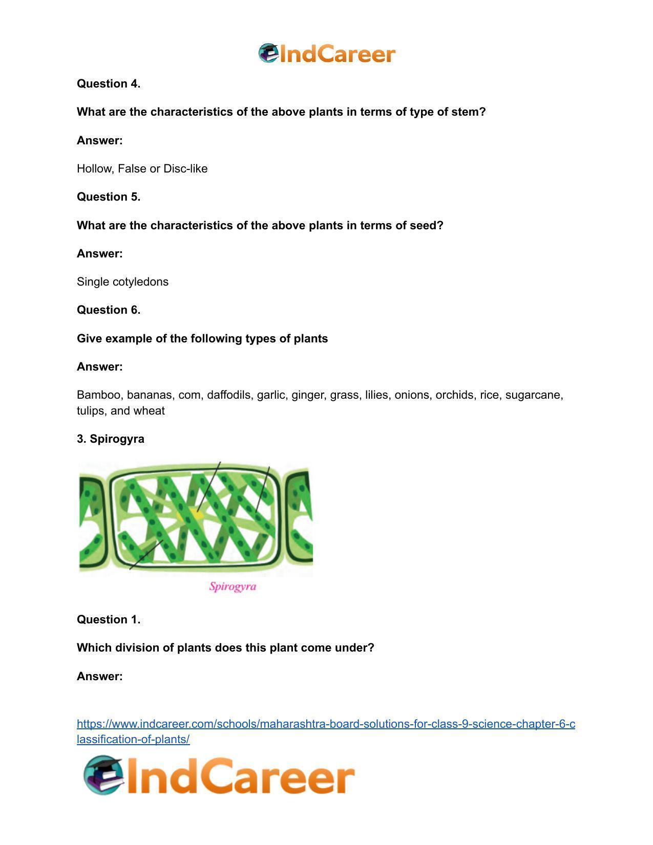 Maharashtra Board Solutions for Class 9- Science: Chapter 6- Classification of Plants - Page 34
