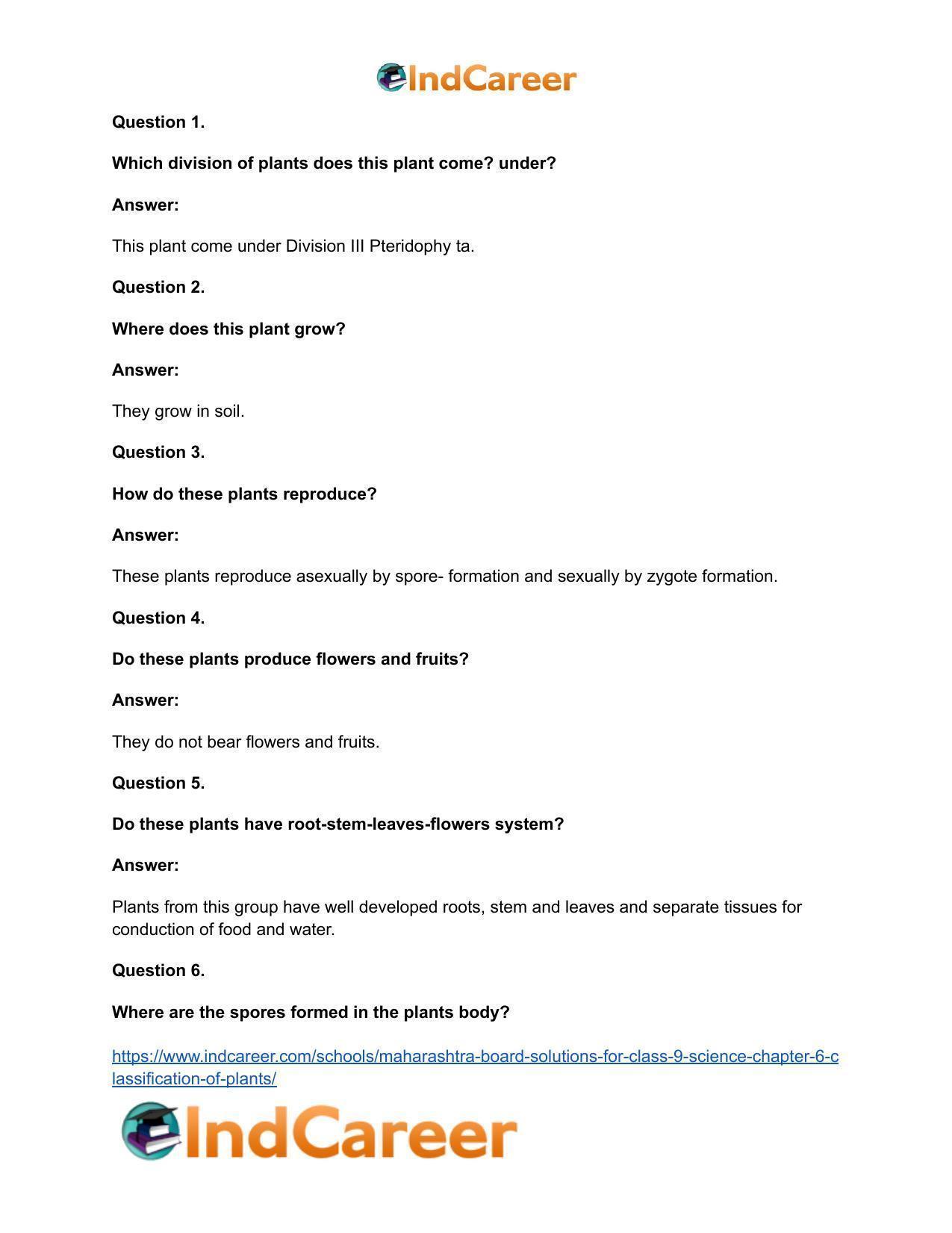 Maharashtra Board Solutions for Class 9- Science: Chapter 6- Classification of Plants - Page 38