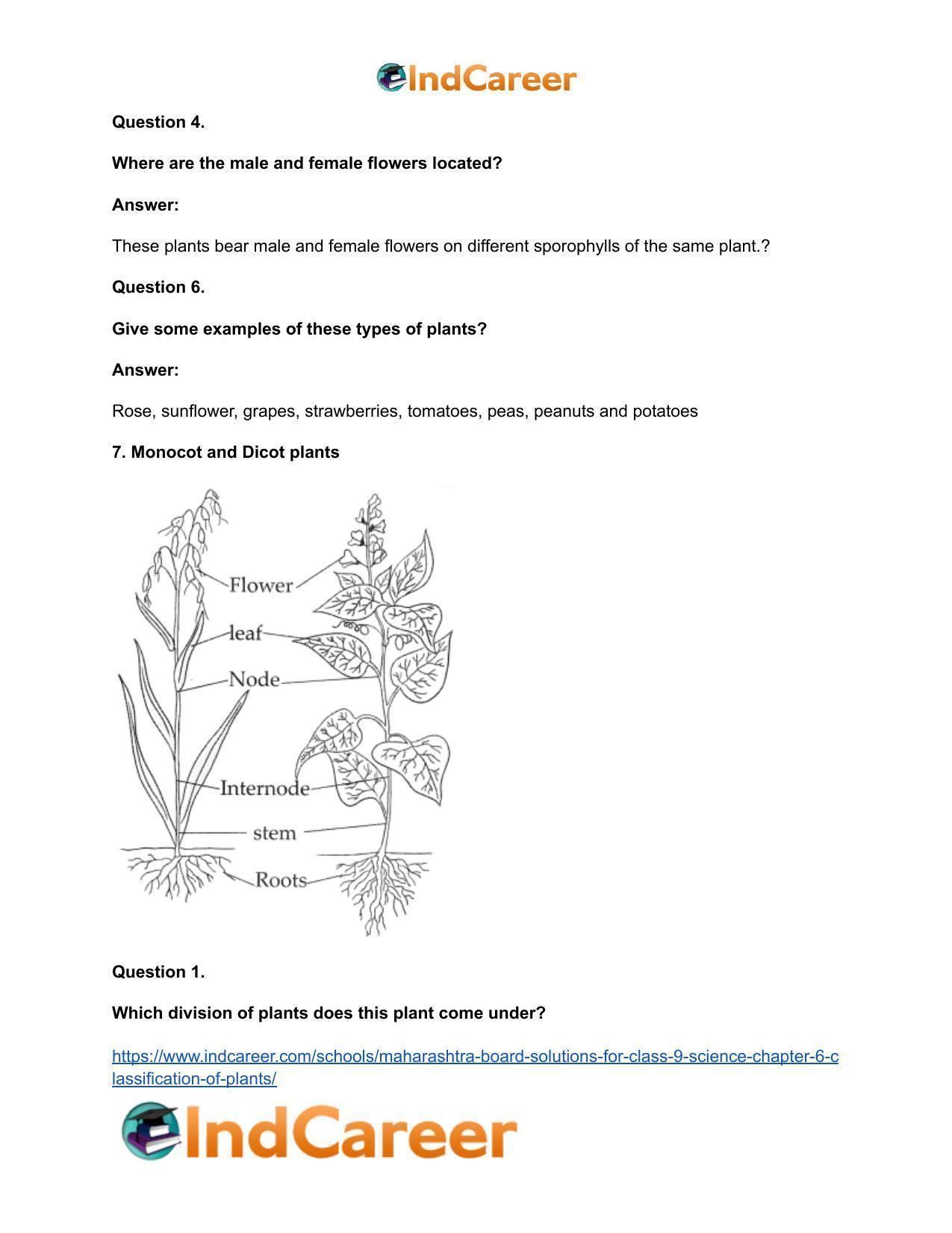 Maharashtra Board Solutions for Class 9- Science: Chapter 6- Classification of Plants - Page 40