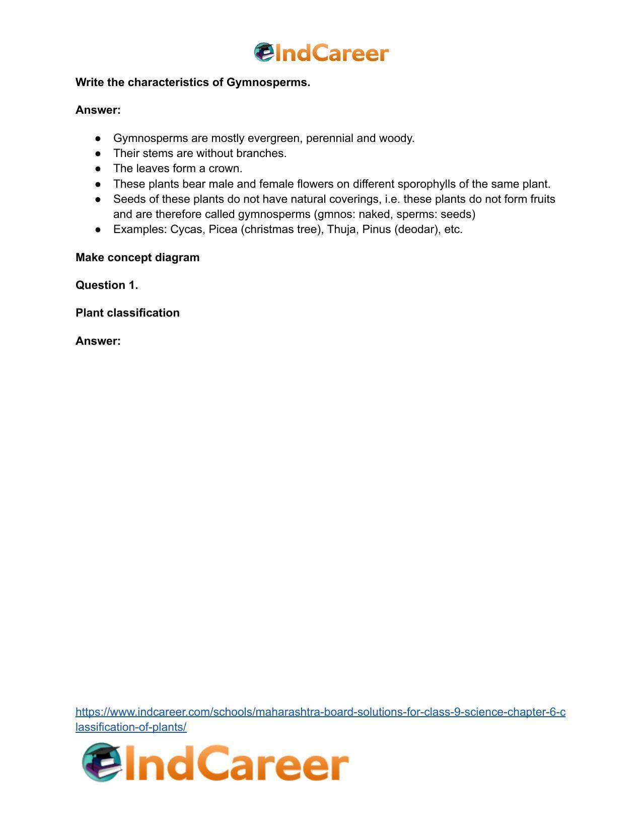 Maharashtra Board Solutions for Class 9- Science: Chapter 6- Classification of Plants - Page 45