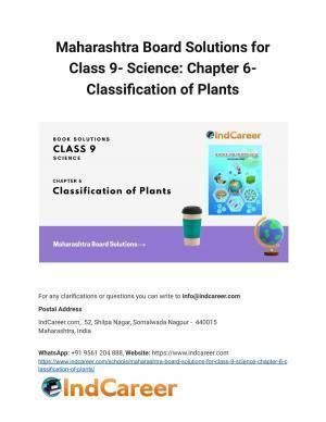Maharashtra Board Solutions for Class 9- Science: Chapter 6- Classification of Plants