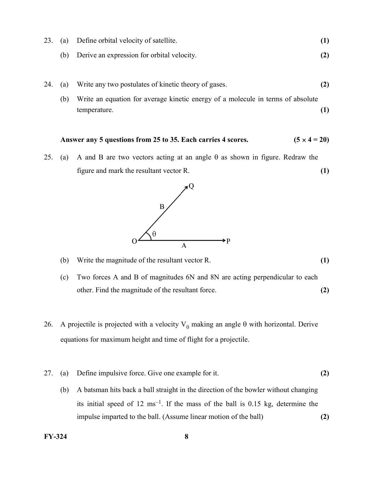 Kerala Plus One 2021 Physics Question Papers (Model) - Page 8