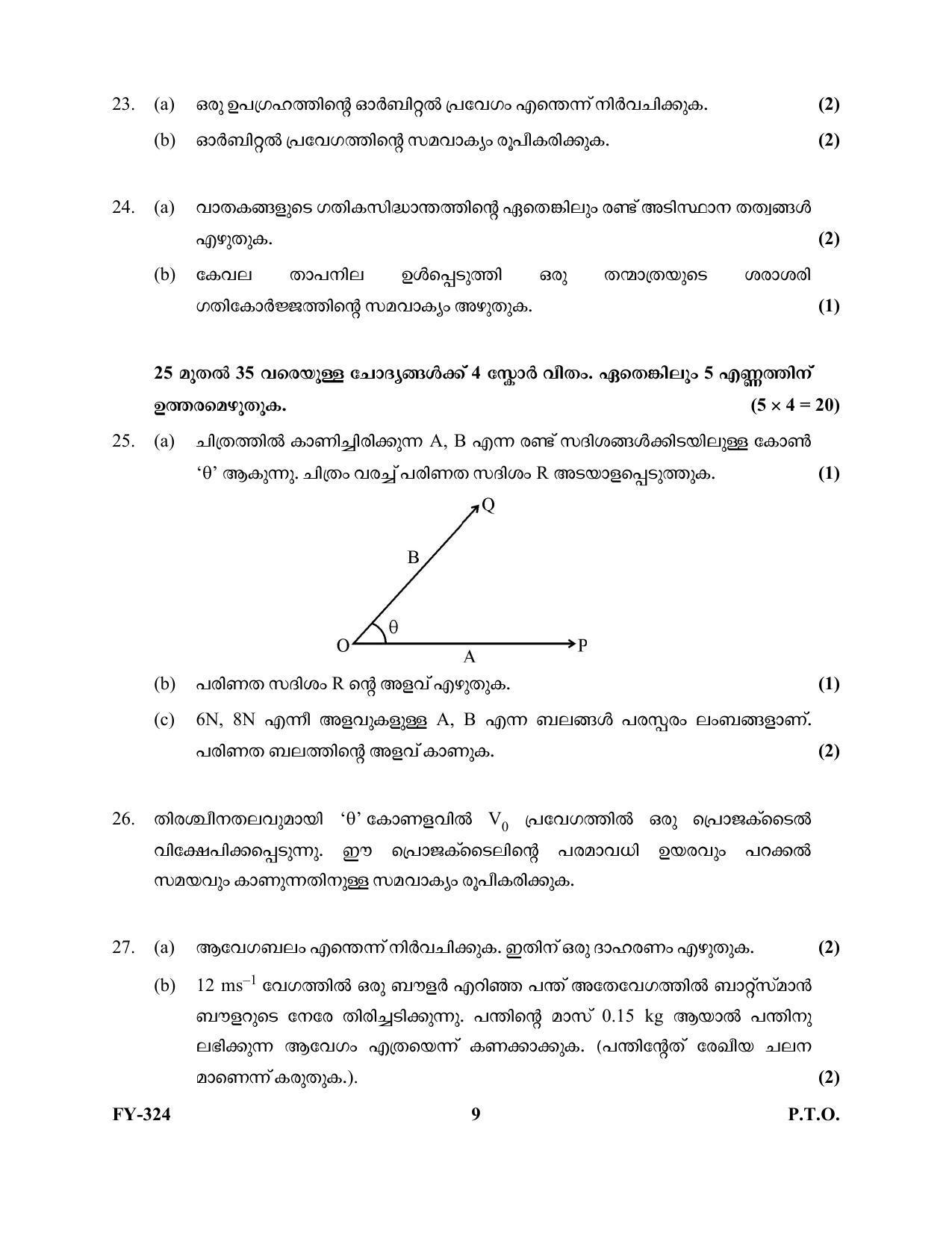 Kerala Plus One 2021 Physics Question Papers (Model) - Page 9