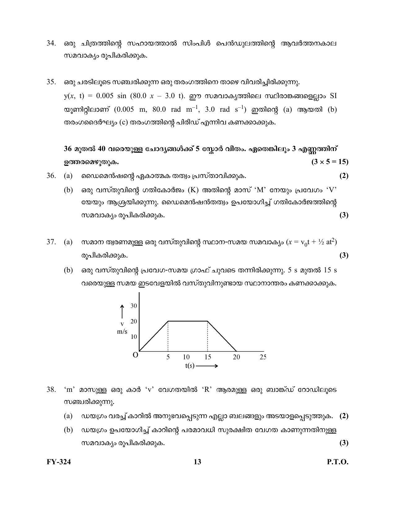 Kerala Plus One 2021 Physics Question Papers (Model) - Page 13