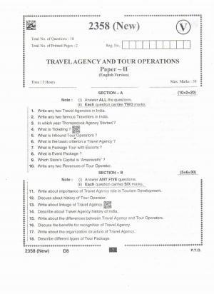AP Intermediate 2nd Year Vocational Question Paper September-2021 - Travel_Agency&Tour_Operations-II