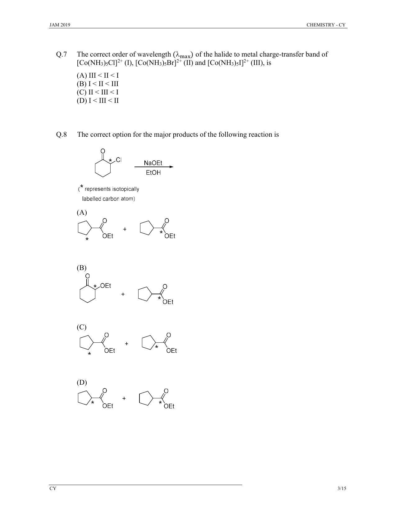 JAM 2019: CY Question Paper - Page 3