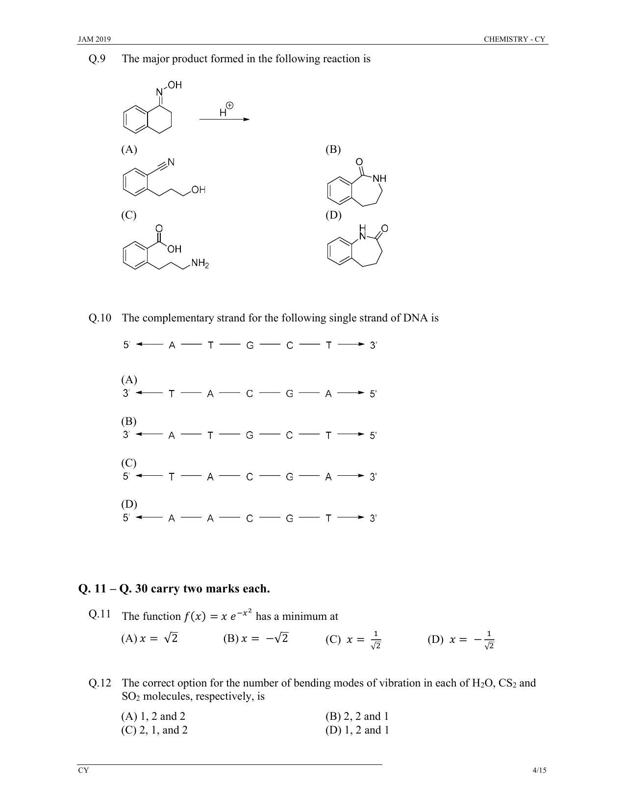 JAM 2019: CY Question Paper - Page 4