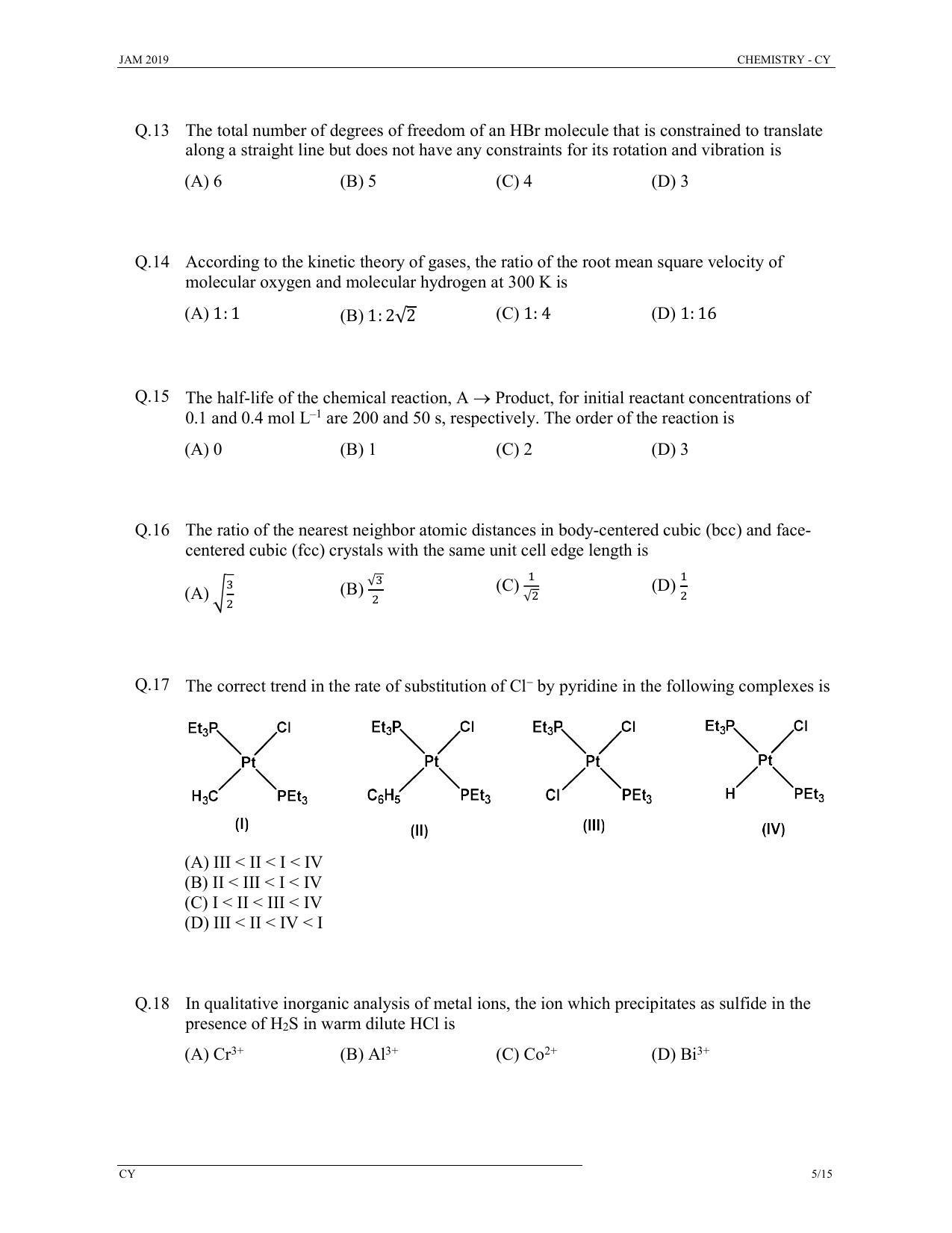 JAM 2019: CY Question Paper - Page 5
