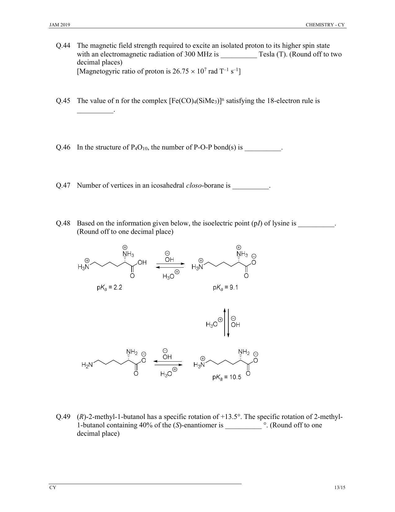 JAM 2019: CY Question Paper - Page 13