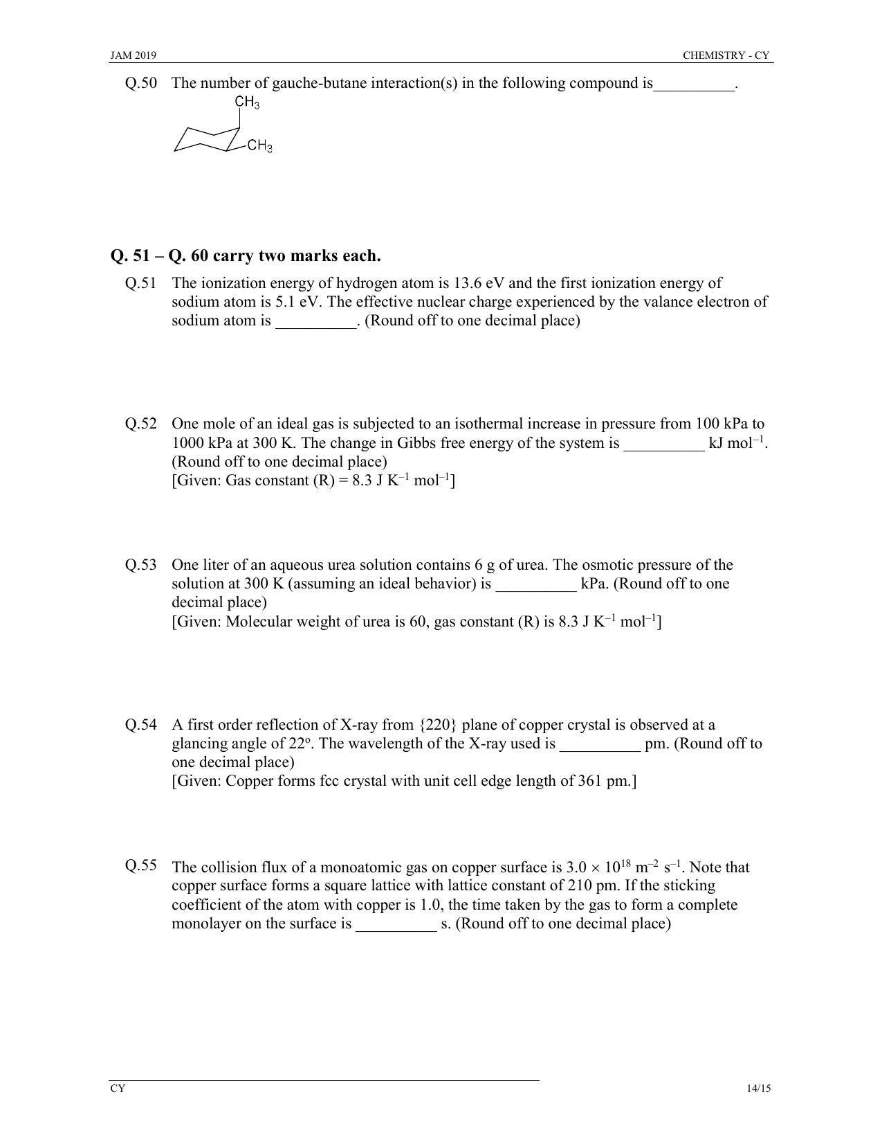 JAM 2019: CY Question Paper - Page 14