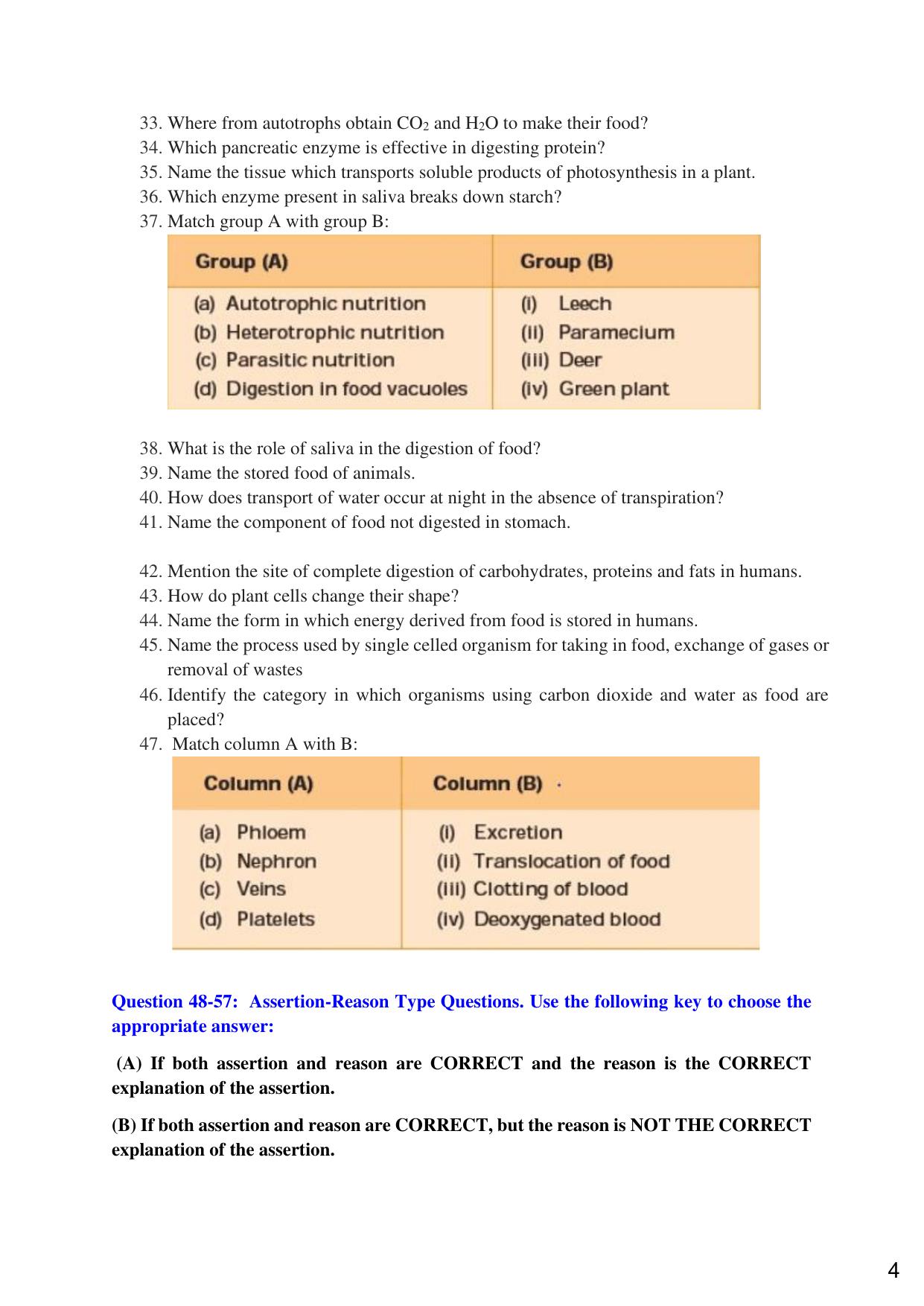 JKBOSE Class 10 LIFE PROCESSES Question Bank - Page 4