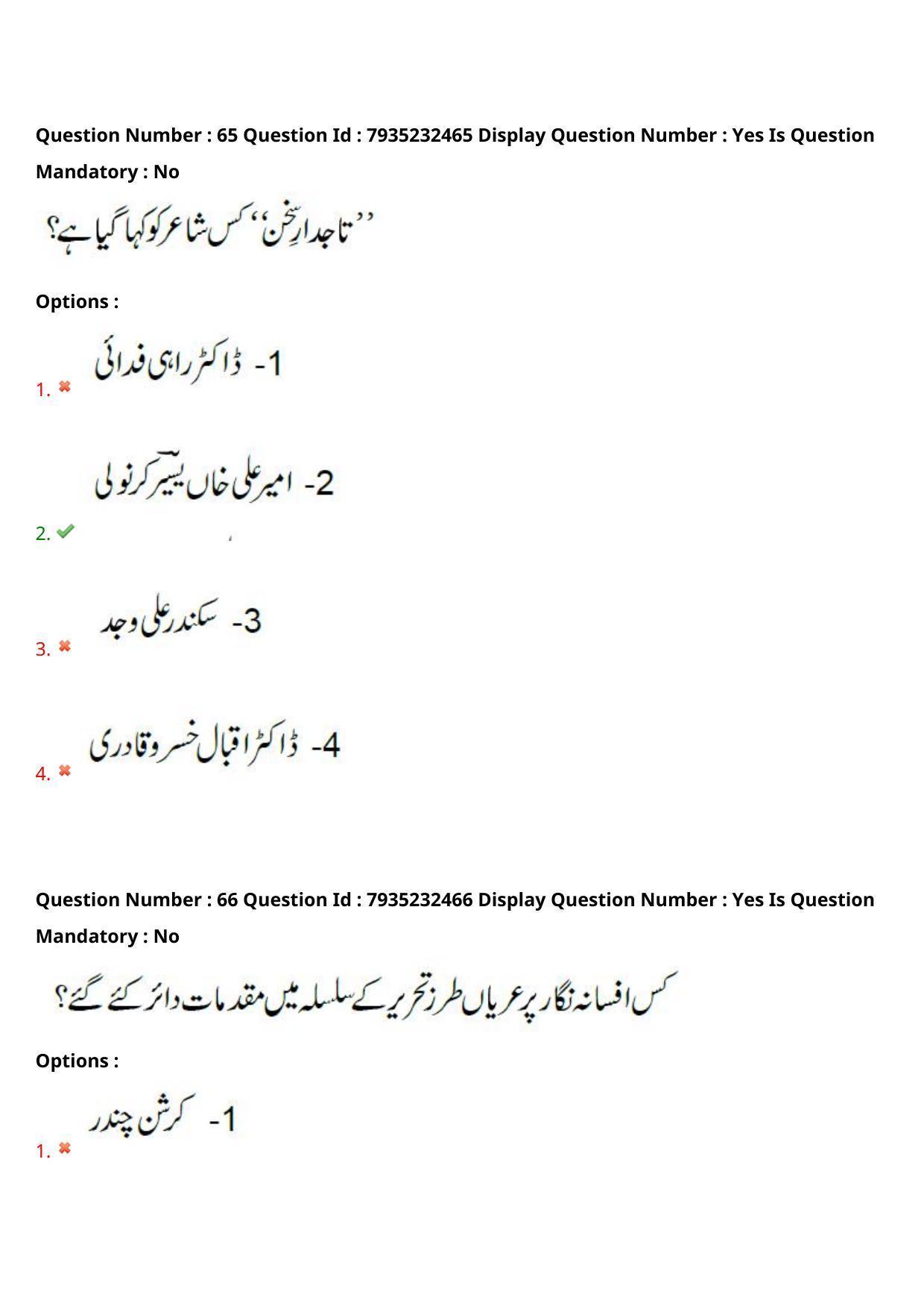 AP PGCET 2021 Urdu Question Paper with Answer Key - Page 42