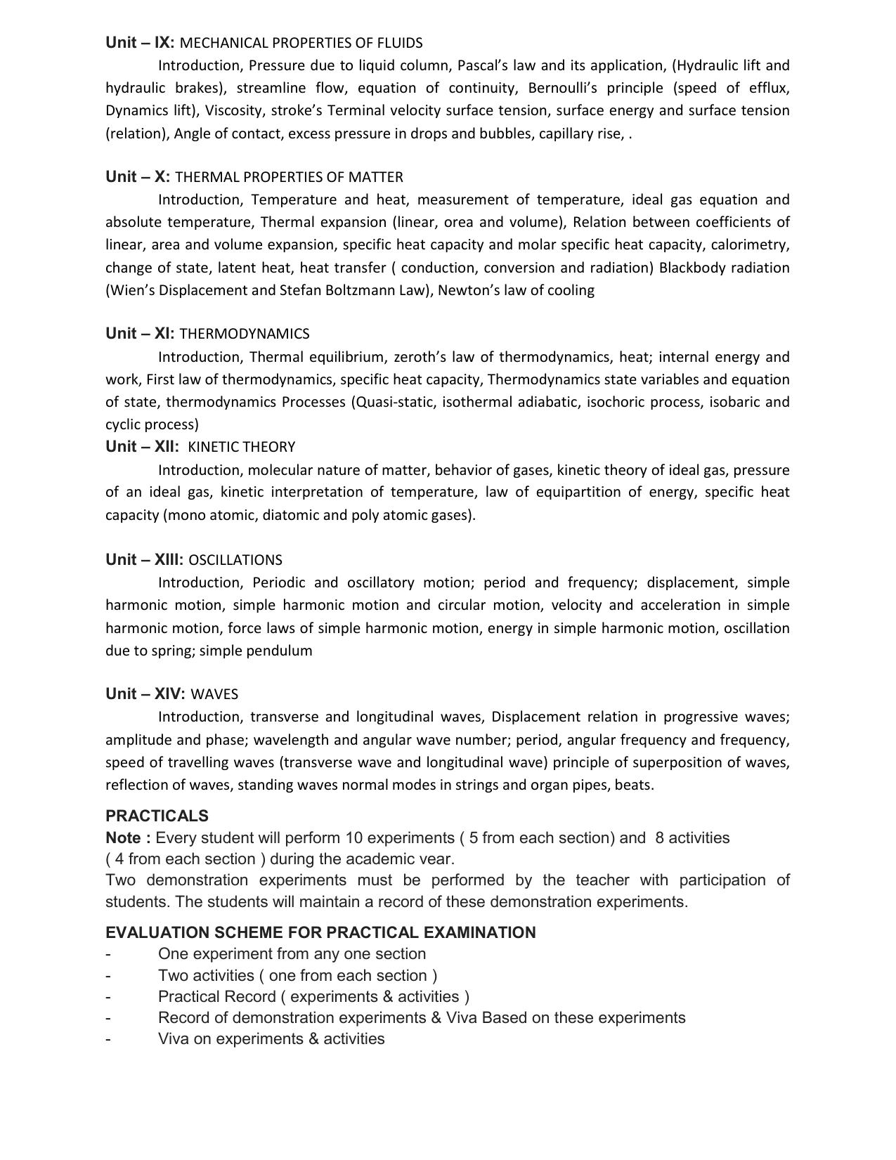 HP Board Class 11th Syllabus for Physics - Page 3