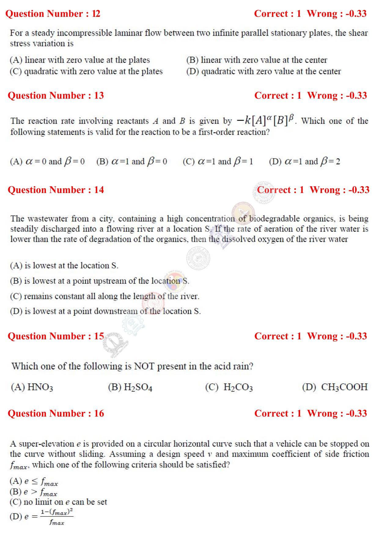 GATE 2017 Civil Engineering (CE) Question Paper with Answer Key - Page 6