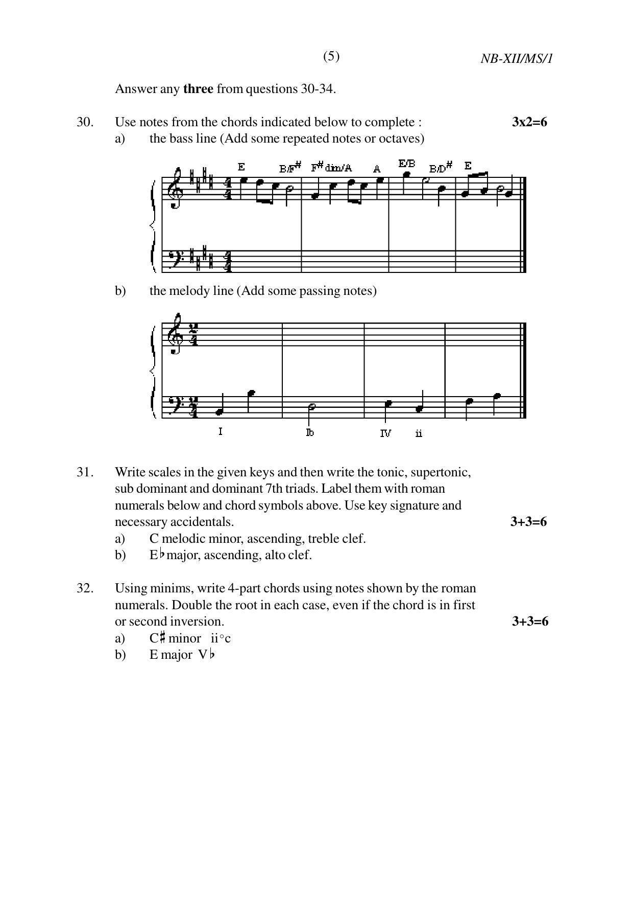 Nagaland Board Class 12 Music 2022 Question Paper - Page 5