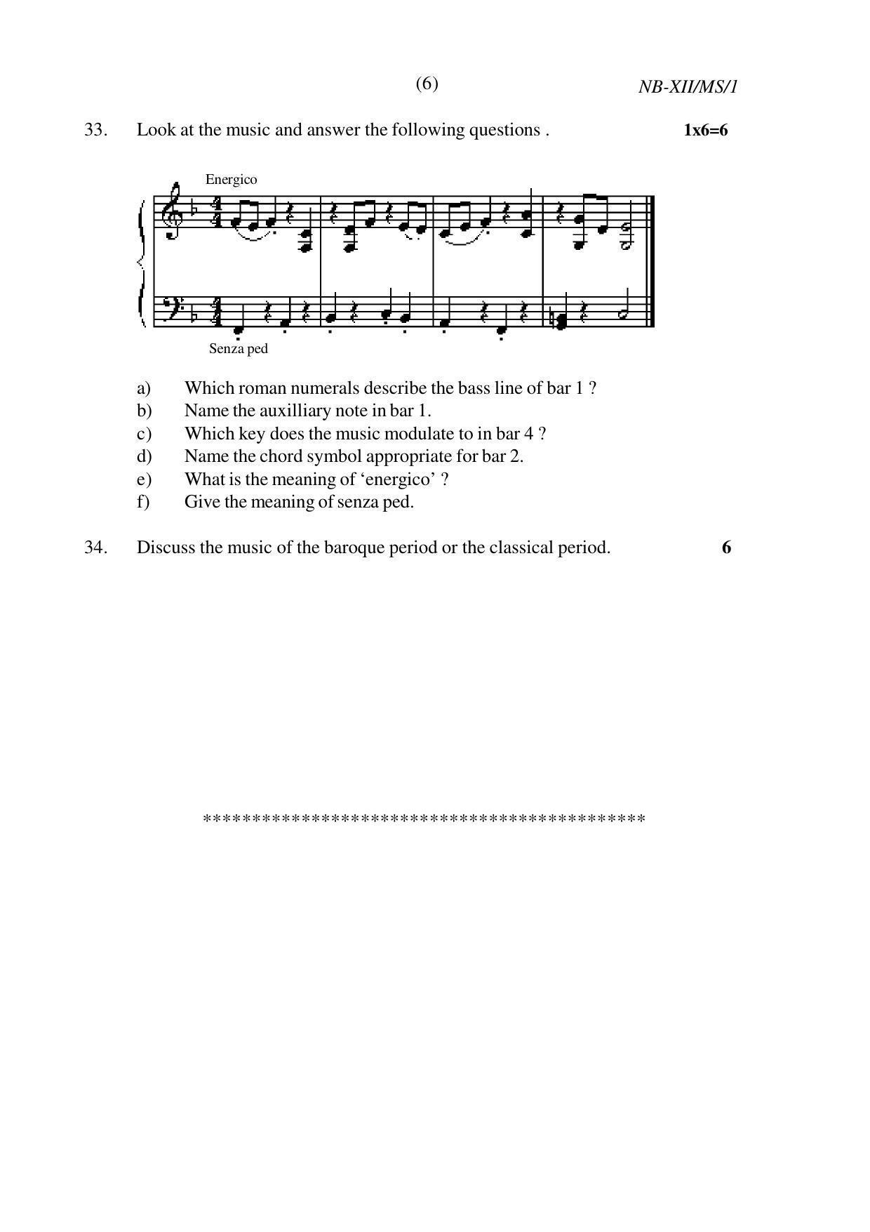 Nagaland Board Class 12 Music 2022 Question Paper - Page 6