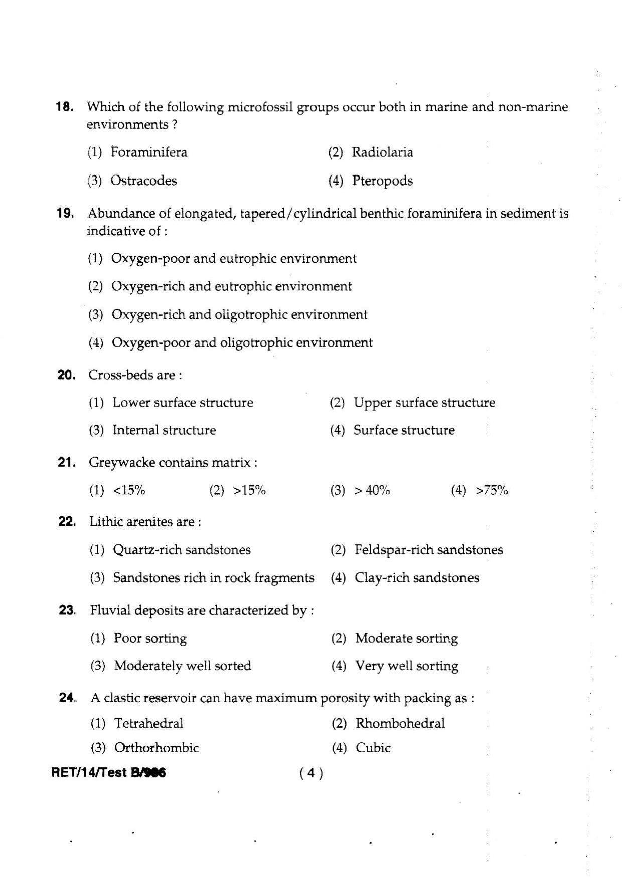 BHU RET Petroleum Geo-Science 2014 Question Paper - Page 6