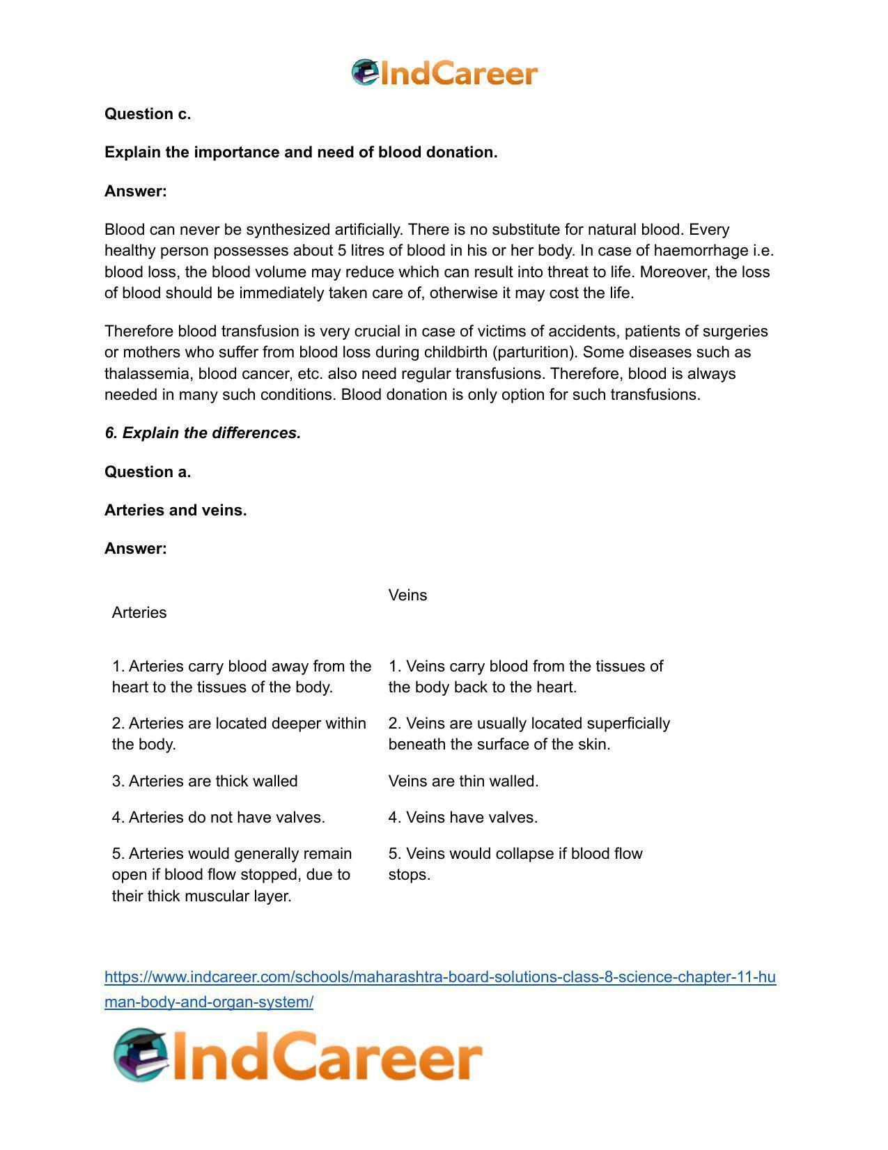 Maharashtra Board Solutions Class 8-Science: Chapter 11- Human Body and Organ System - Page 10