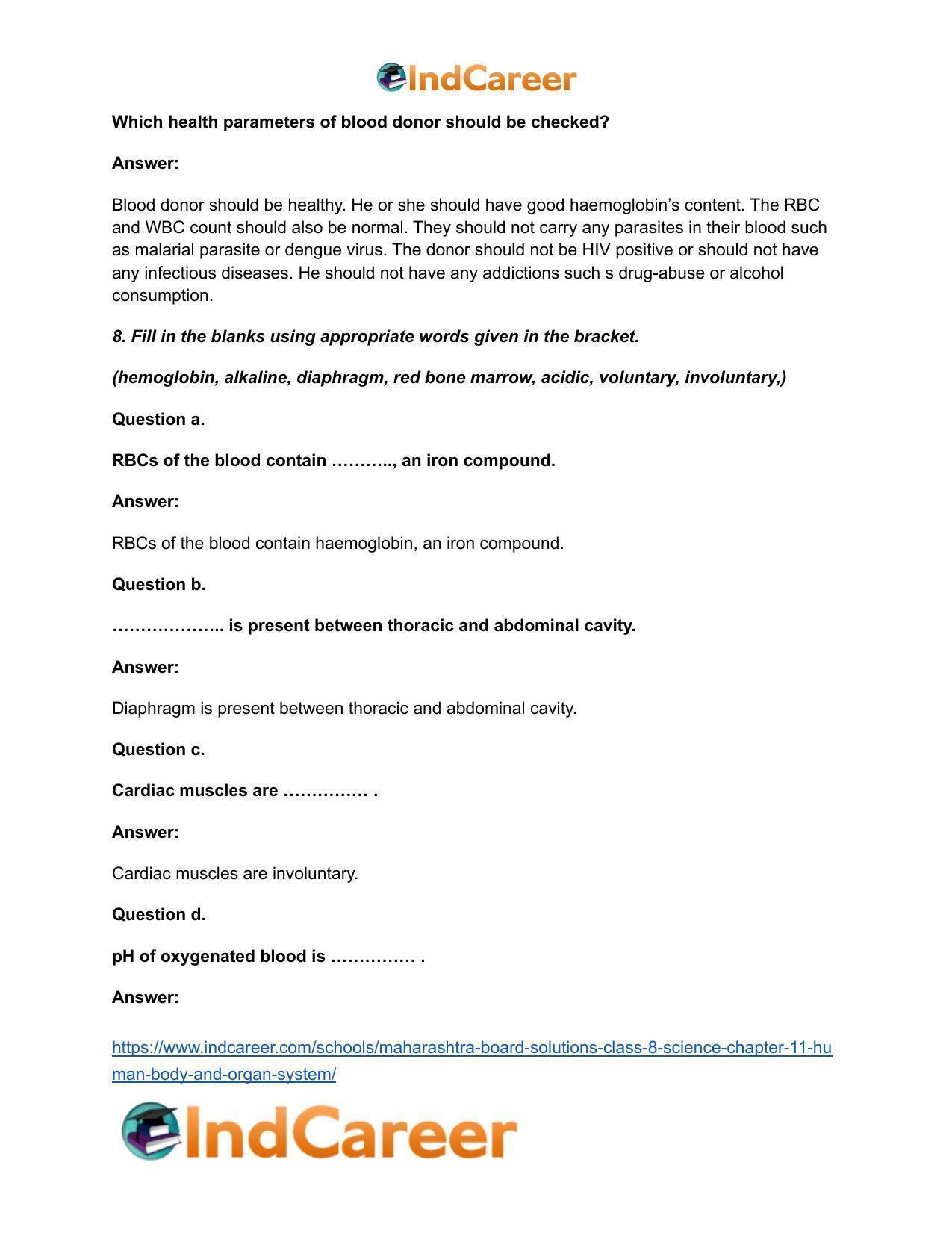 Maharashtra Board Solutions Class 8-Science: Chapter 11- Human Body and Organ System - Page 12