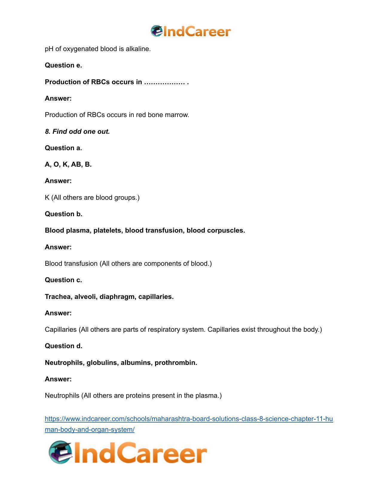 Maharashtra Board Solutions Class 8-Science: Chapter 11- Human Body and Organ System - Page 13
