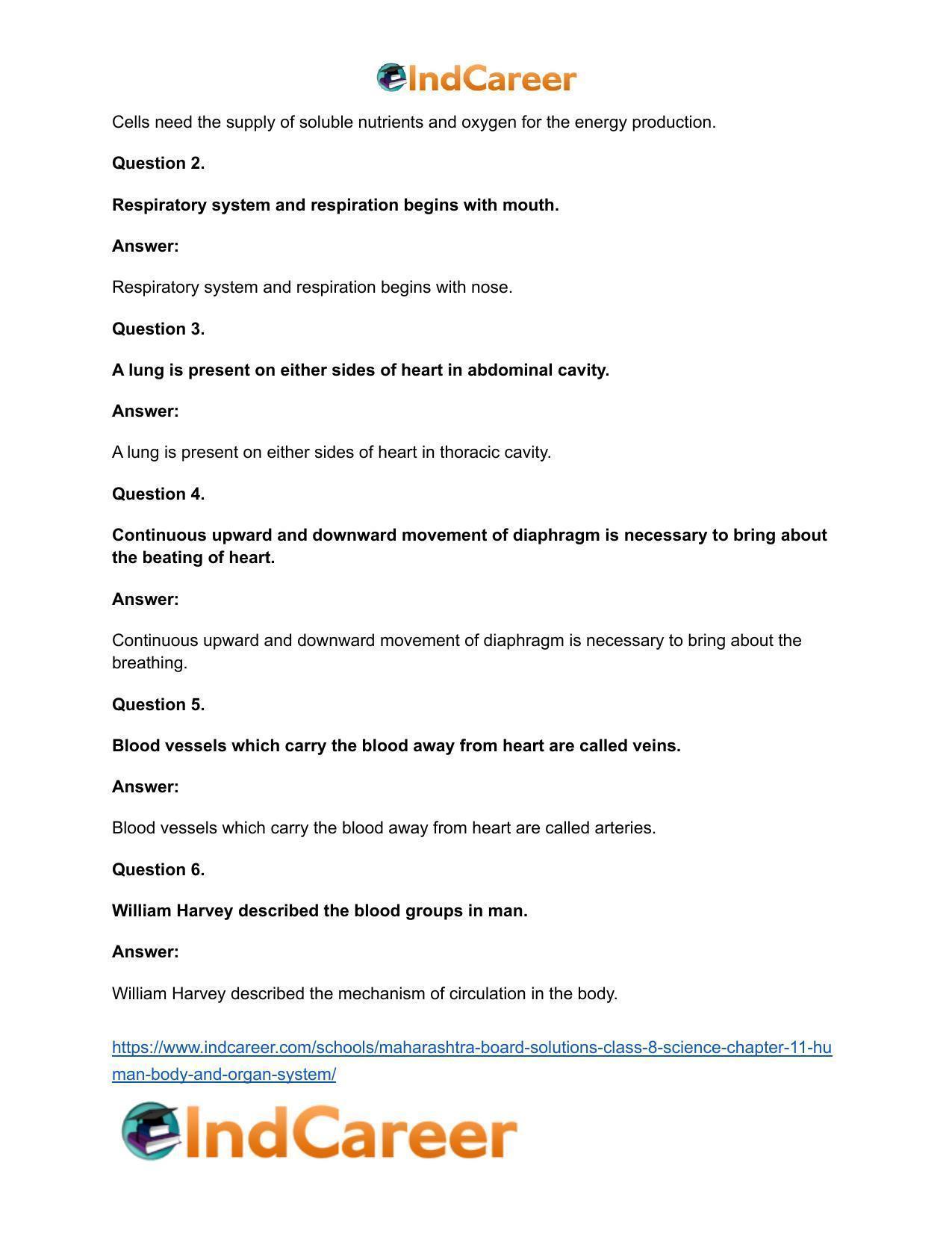 Maharashtra Board Solutions Class 8-Science: Chapter 11- Human Body and Organ System - Page 15