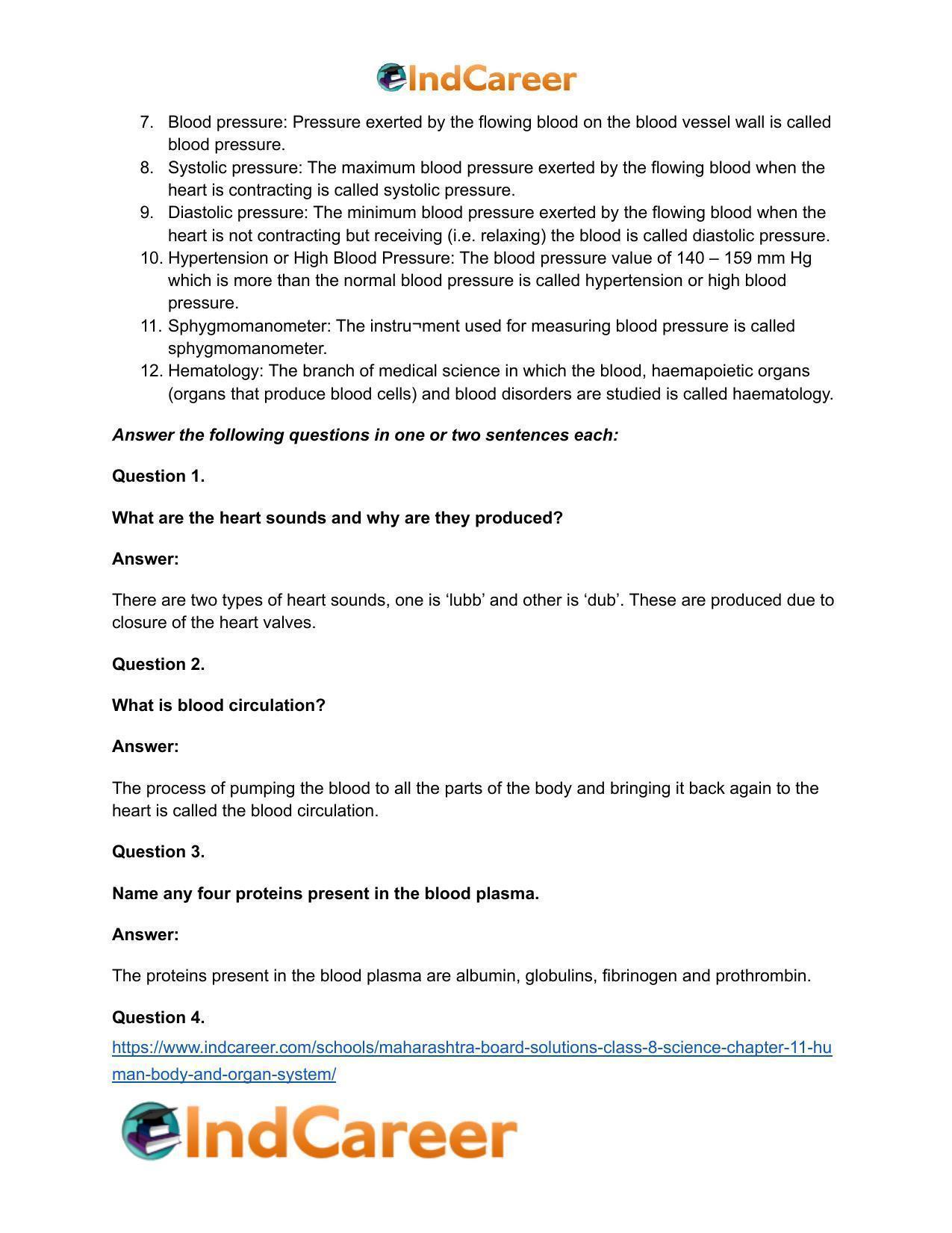 Maharashtra Board Solutions Class 8-Science: Chapter 11- Human Body and Organ System - Page 18