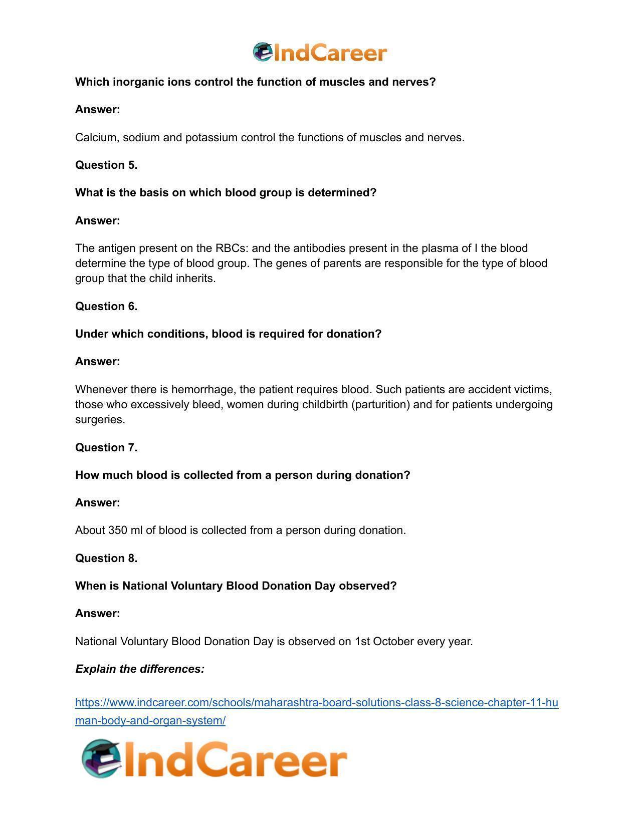 Maharashtra Board Solutions Class 8-Science: Chapter 11- Human Body and Organ System - Page 19