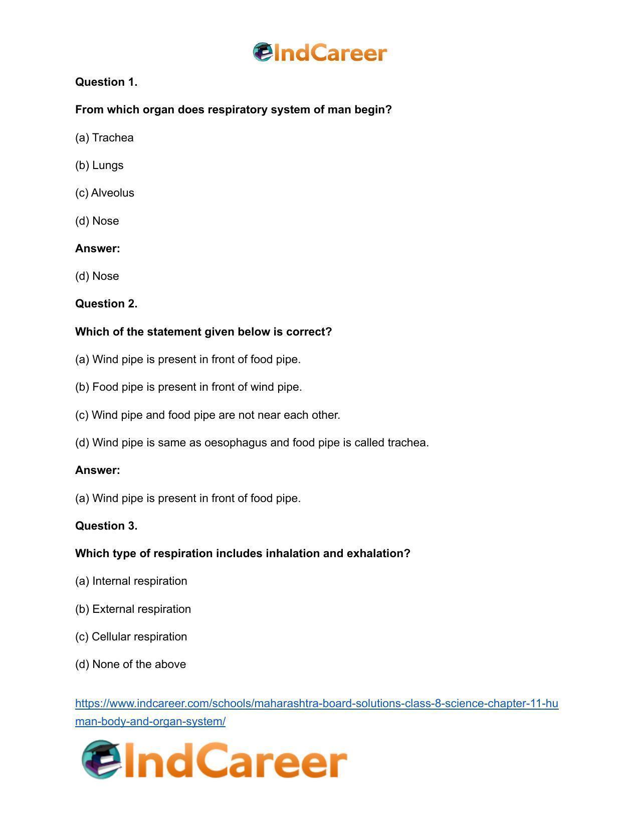Maharashtra Board Solutions Class 8-Science: Chapter 11- Human Body and Organ System - Page 28