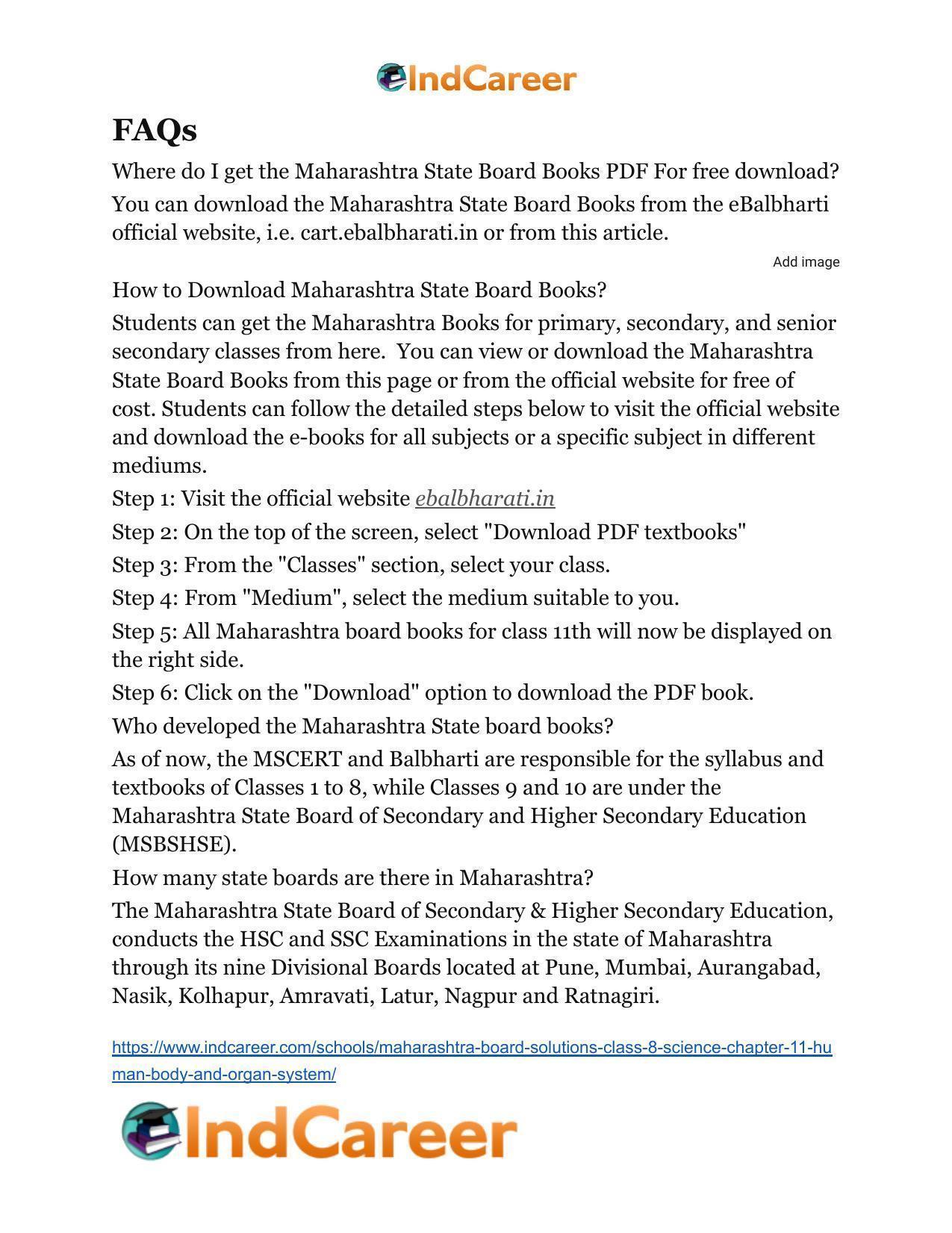 Maharashtra Board Solutions Class 8-Science: Chapter 11- Human Body and Organ System - Page 34
