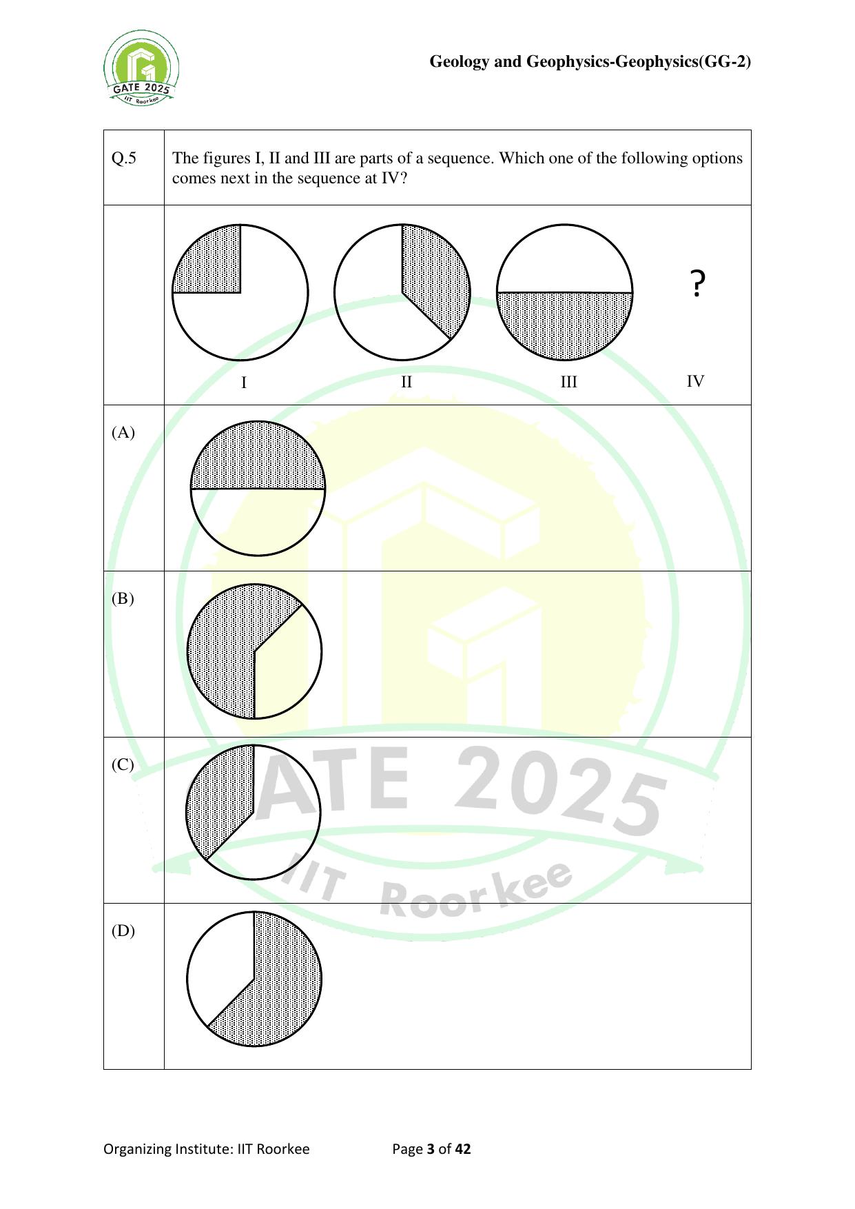 GATE 2025 Geology and Geophysics - Geophysics (GG-2) Question Paper - Page 3