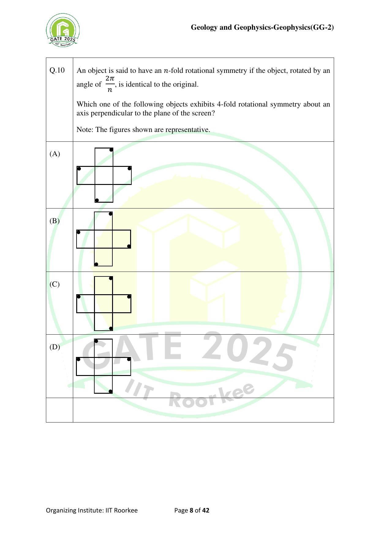 GATE 2025 Geology and Geophysics - Geophysics (GG-2) Question Paper - Page 8