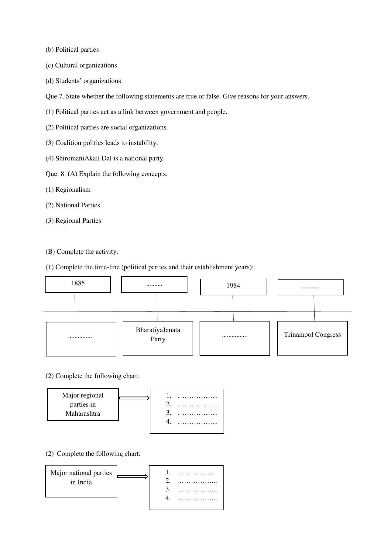 Maharashtra Board Class 10 History Polity (English Medium) 2023 Question Bank - Page 27