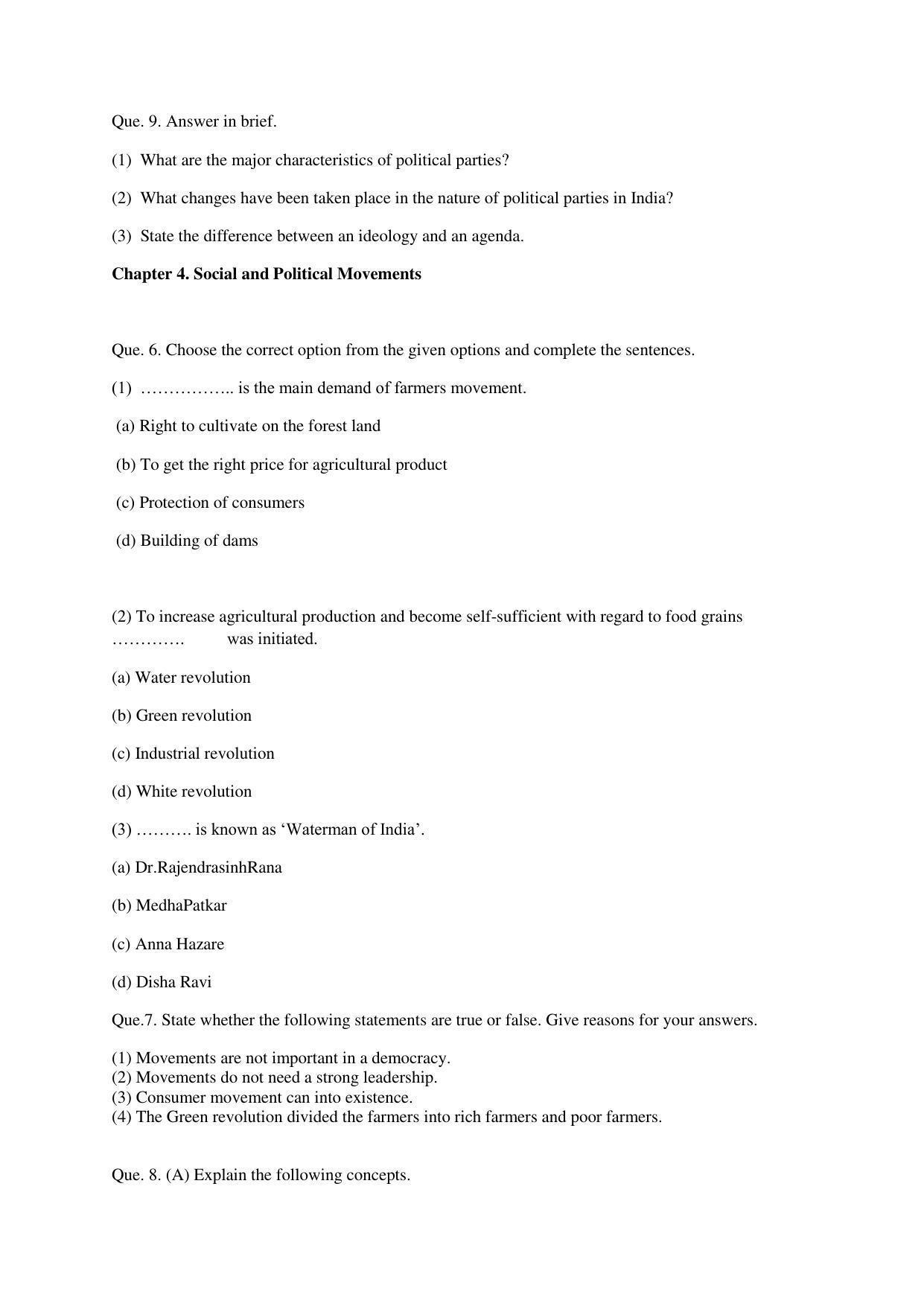 Maharashtra Board Class 10 History Polity (English Medium) 2023 Question Bank - Page 28