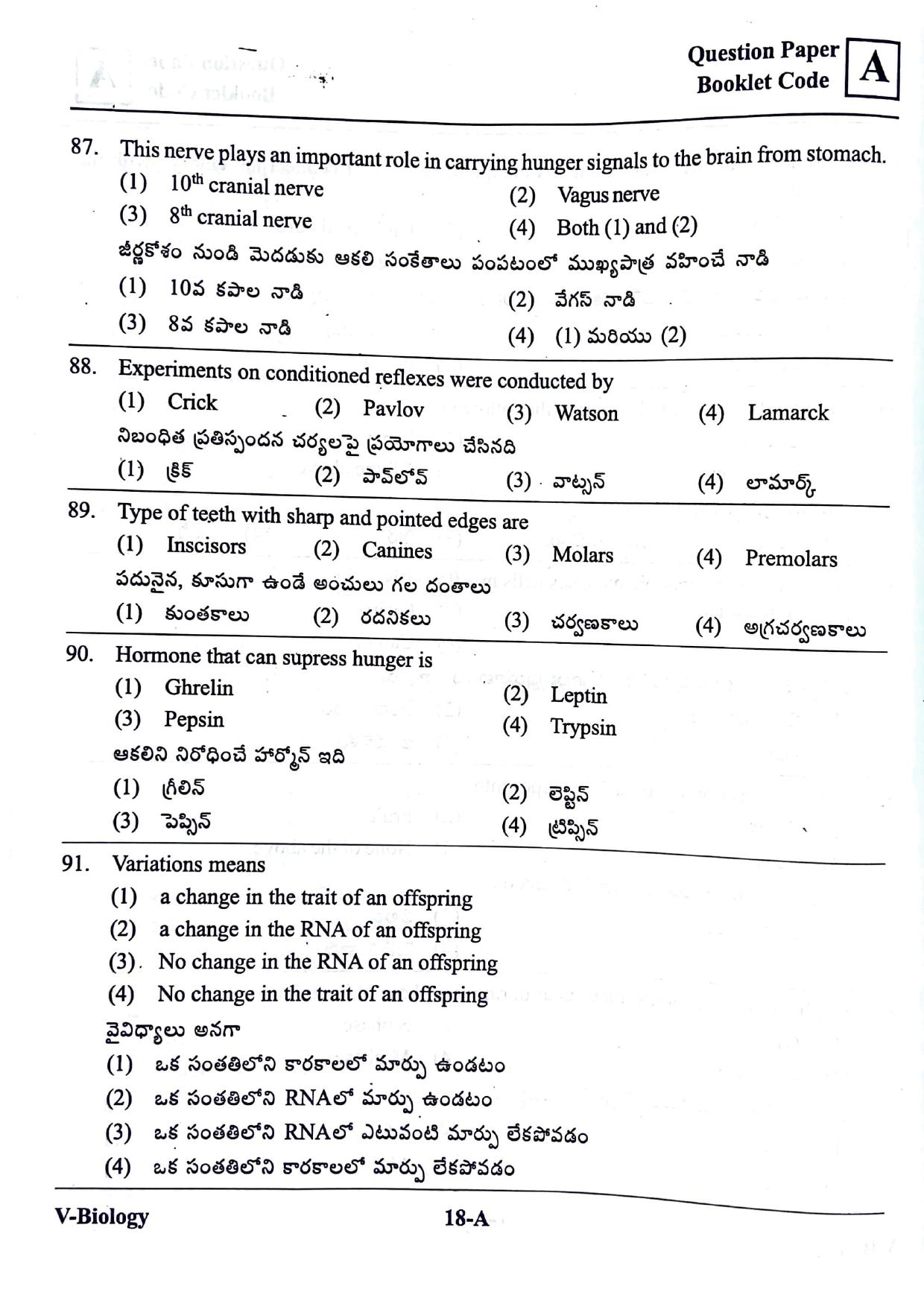 BiPC/ CGDT English / Telugu Medium 2019  - Page 17
