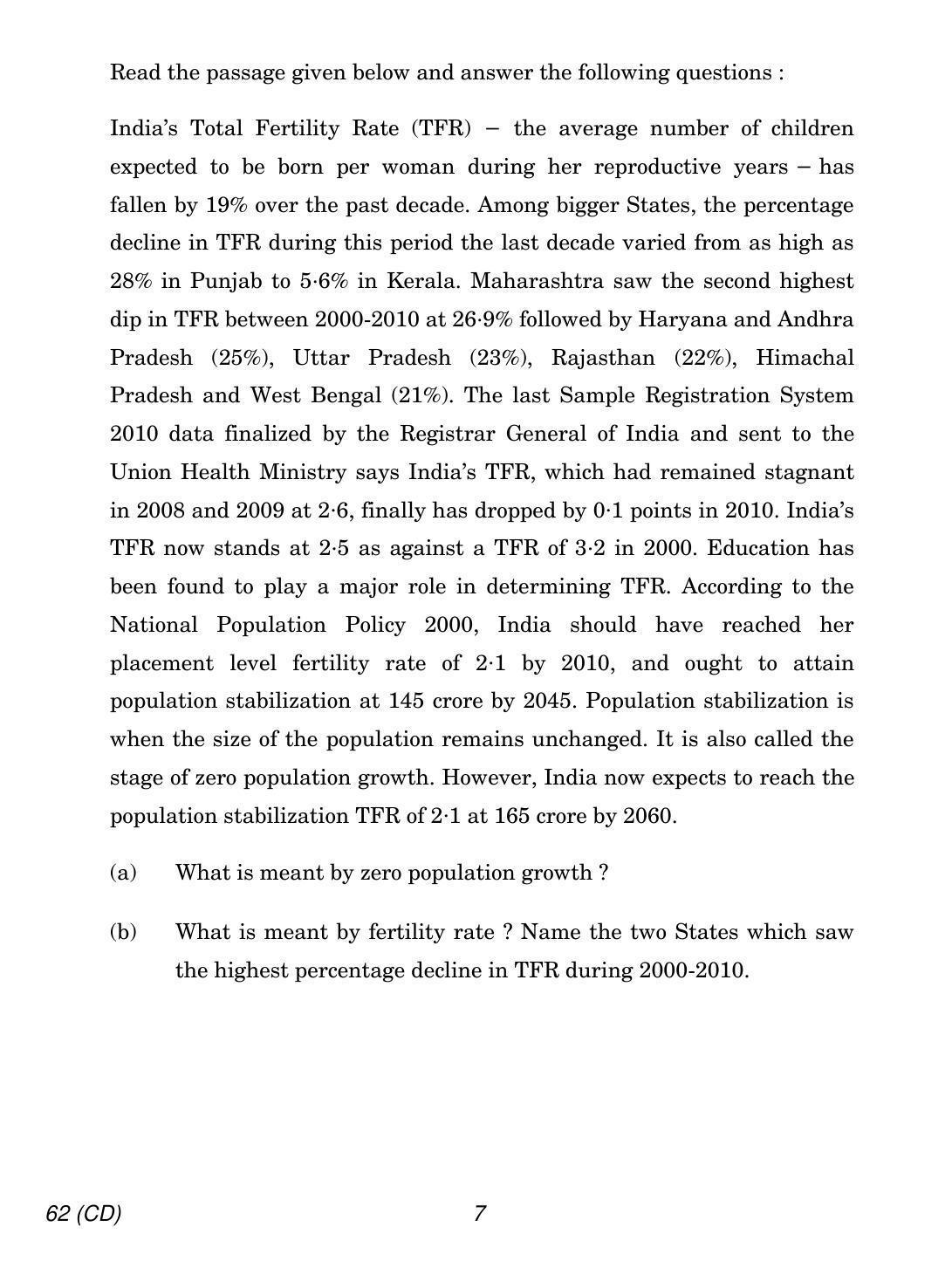 CBSE Class 12 62 SOCIOLOGY CD 2018 Question Paper - Page 7