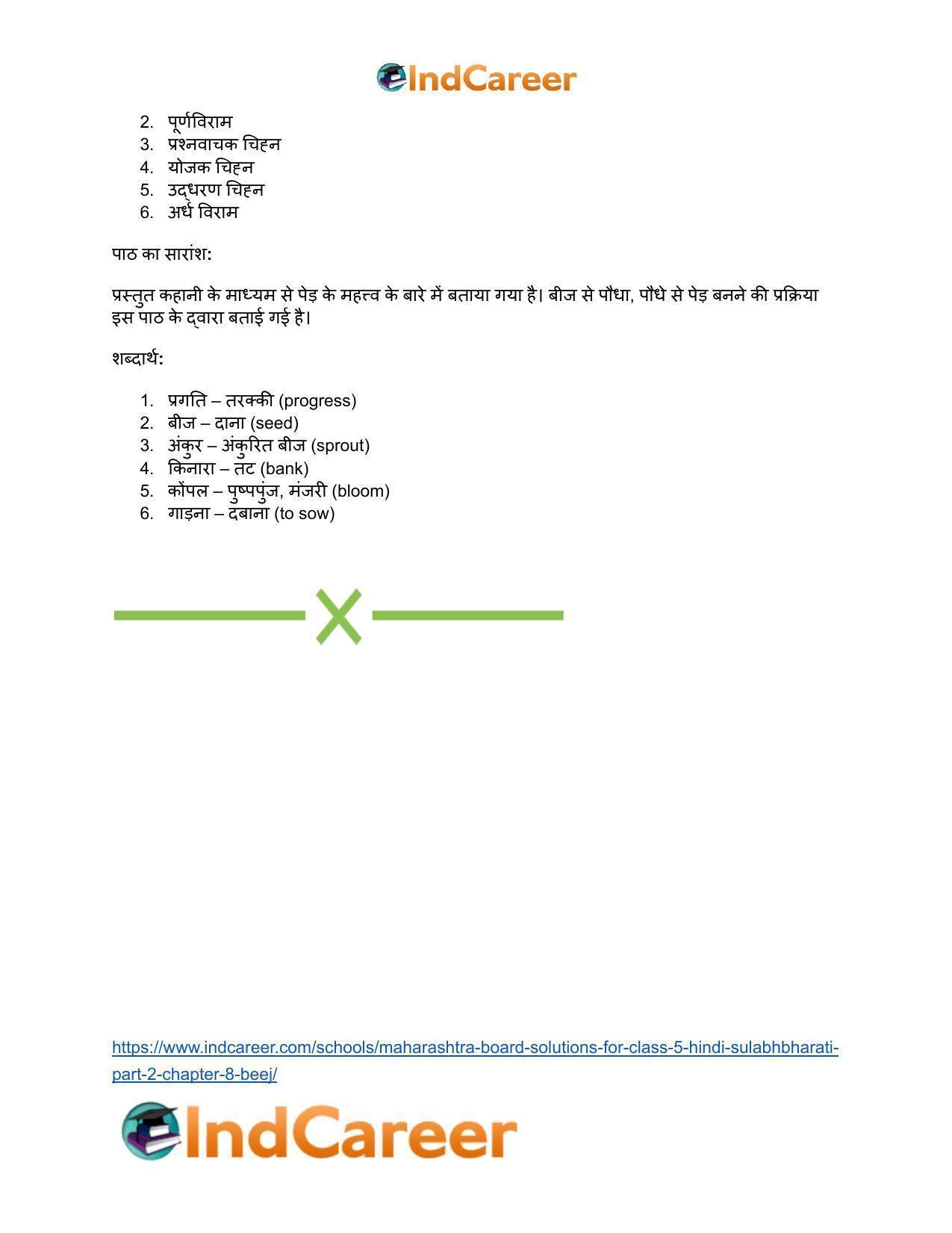 Maharashtra Board Solutions for Class 5- Hindi Sulabhbharati (Part 2): Chapter 8- बीज - Page 11