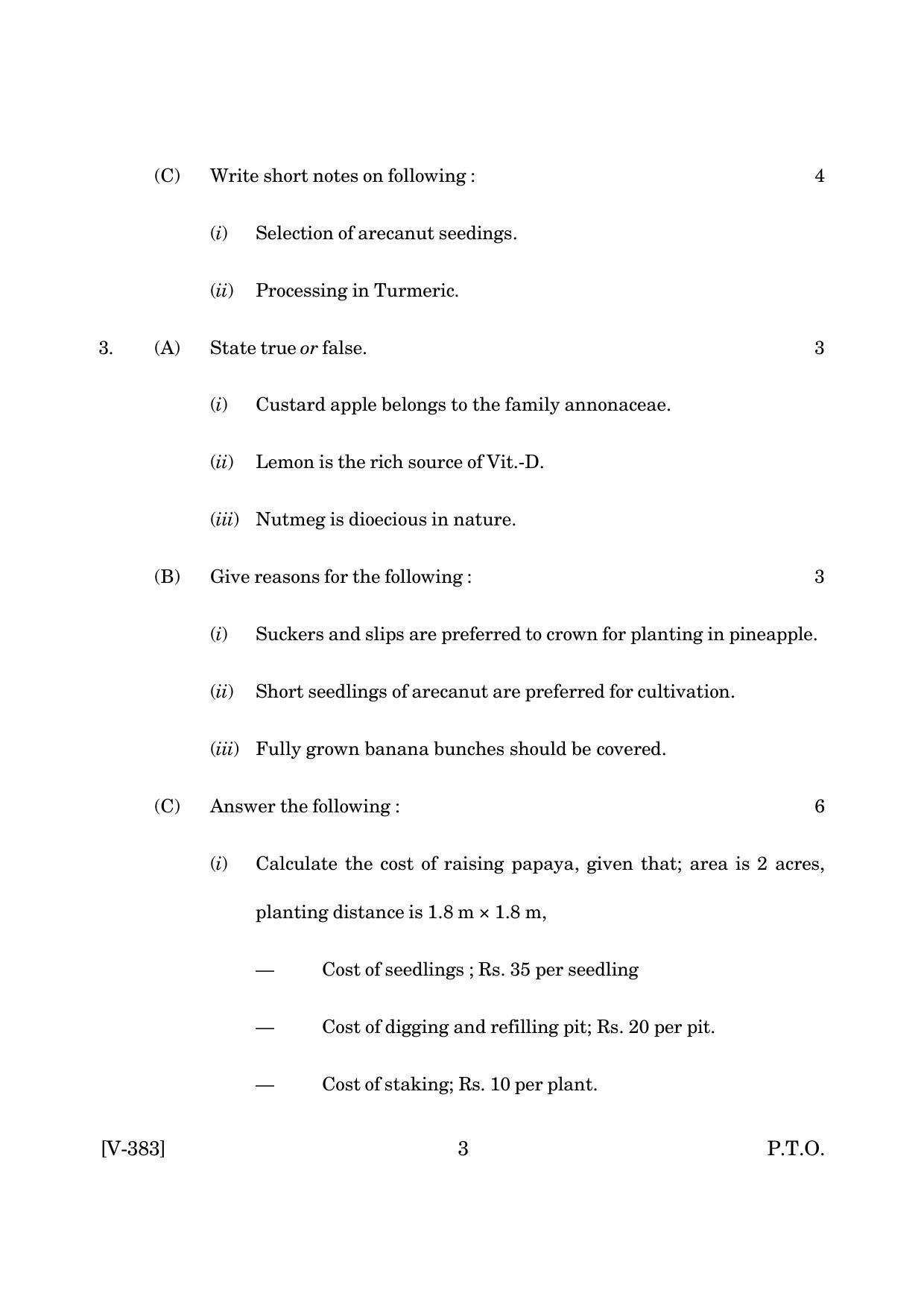 Goa Board Class 12 Pomology (June 2019) Question Paper - Page 3