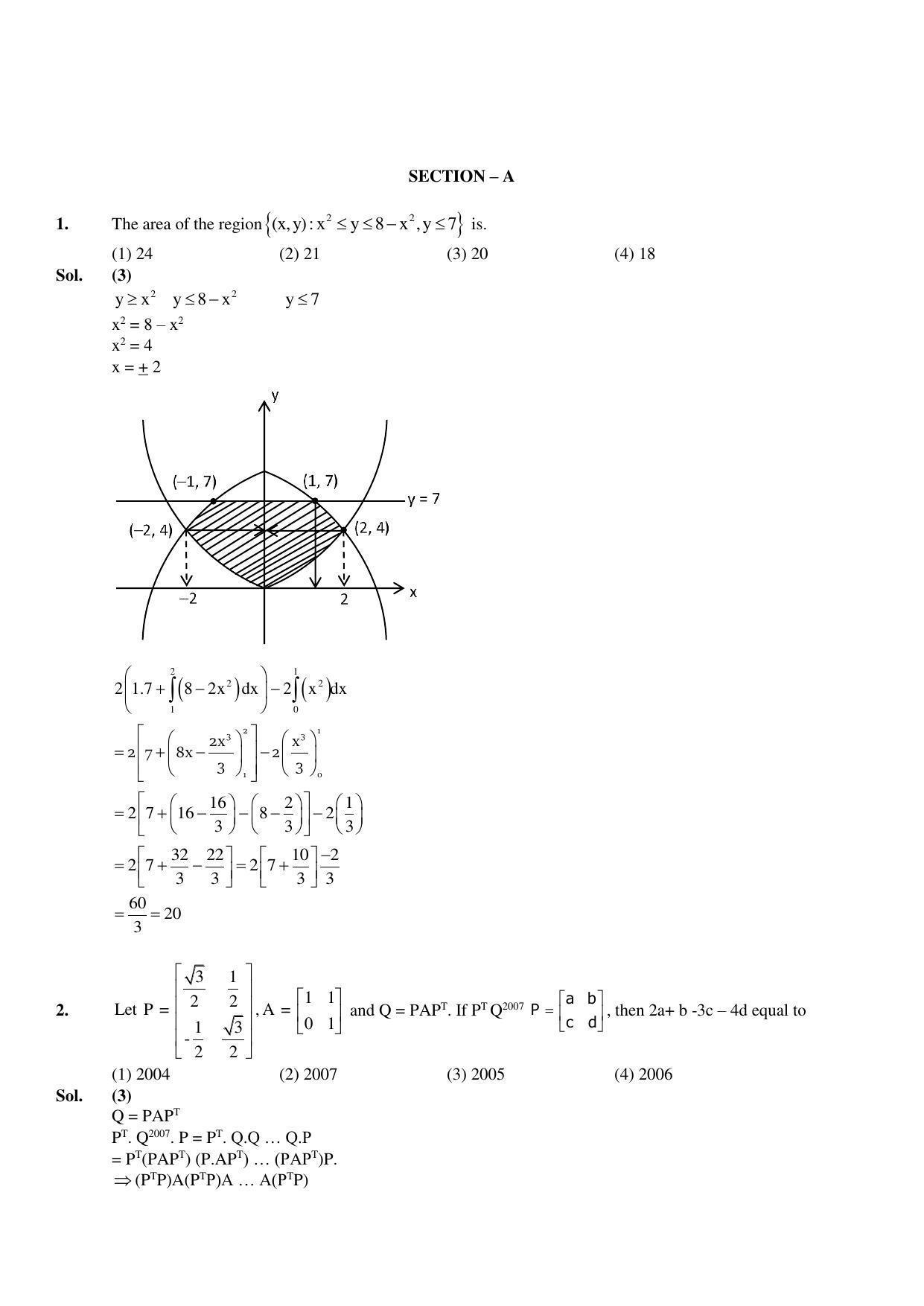 JEE Mains 2023: 8th April 2023 Shift-1 (Morning) Question Paper With Solution (April, Session-2)) - Page 1