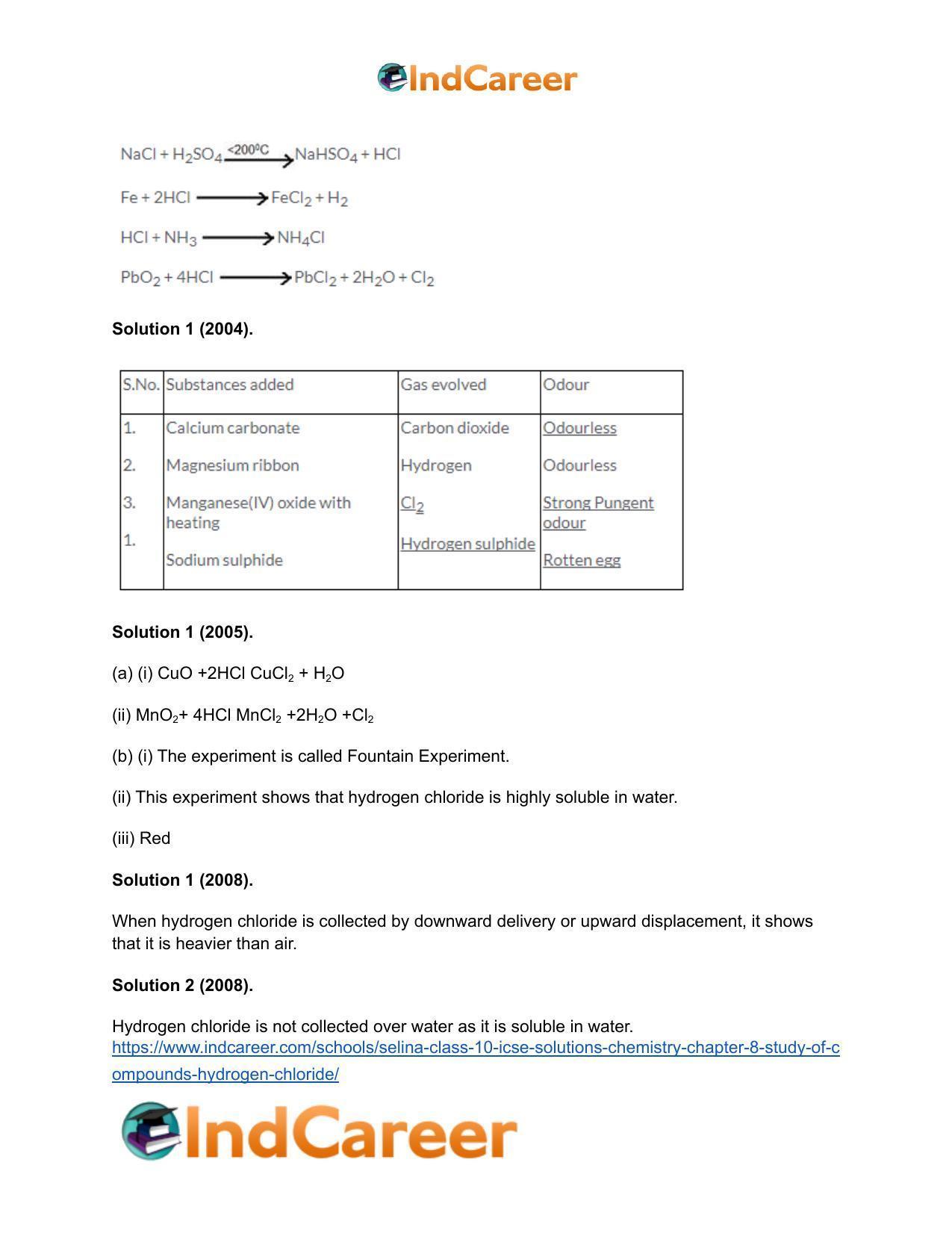 Selina Class 10 ICSE Solutions Chemistry : Chapter 8- Study of Compounds - Hydrogen Chloride - Page 8