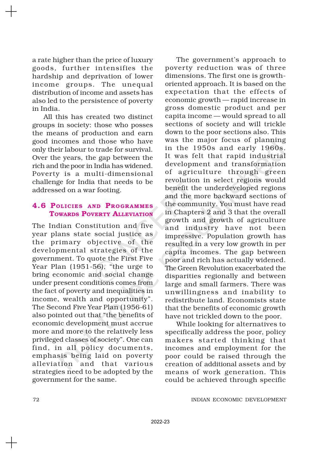 NCERT Book for Class 11 Economics (Indian Economics) Chapter 4 Poverty - Page 16