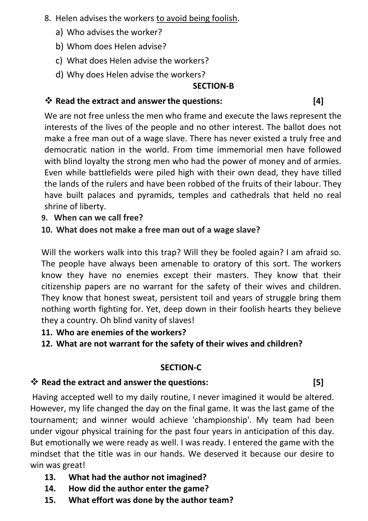 Gujarat Board Class 12th Question Paper 2020: અંગ્રેજી (013)-12 - Page 2