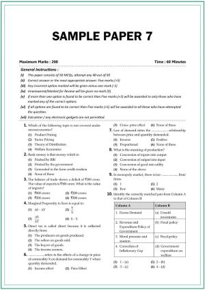 CUET UG Economics Sample Paper 7