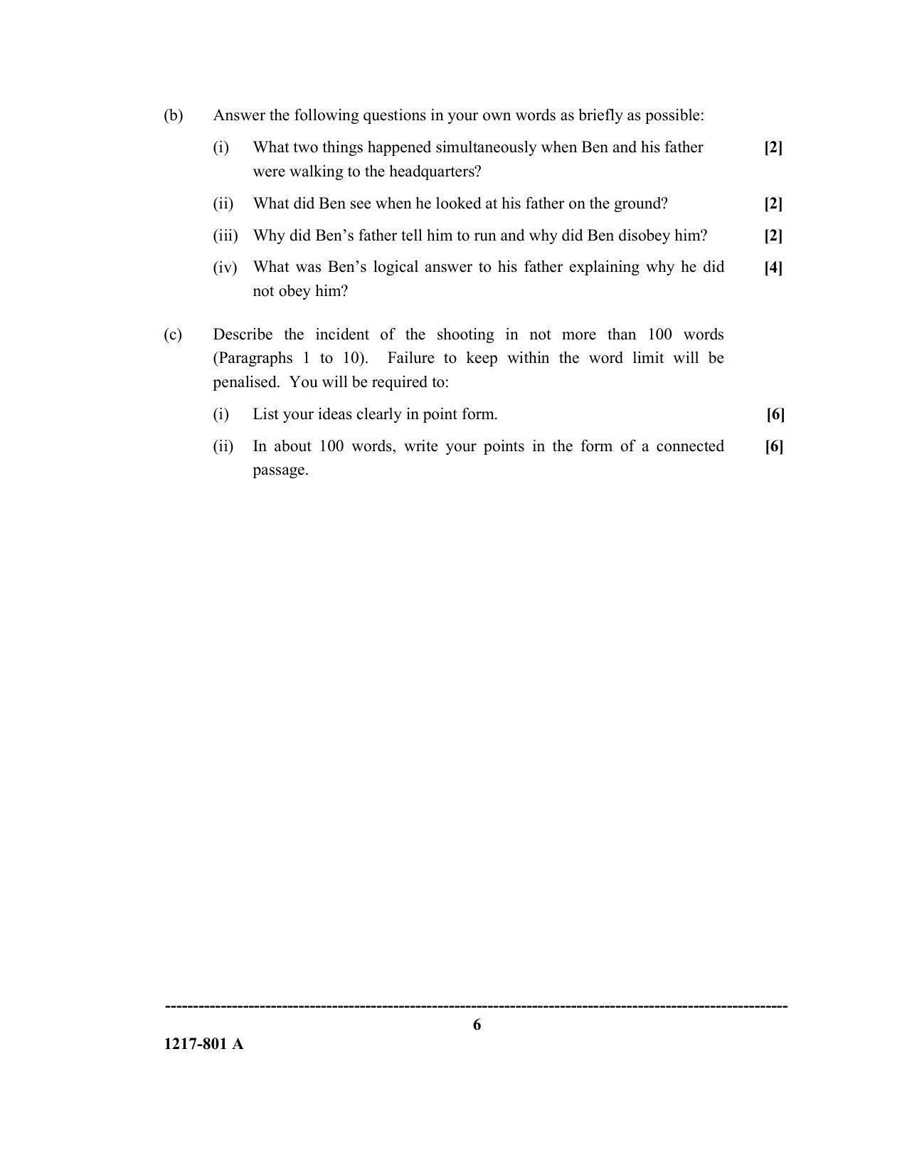 ISC Class 12 2017 English paper I Question Paper - Page 6