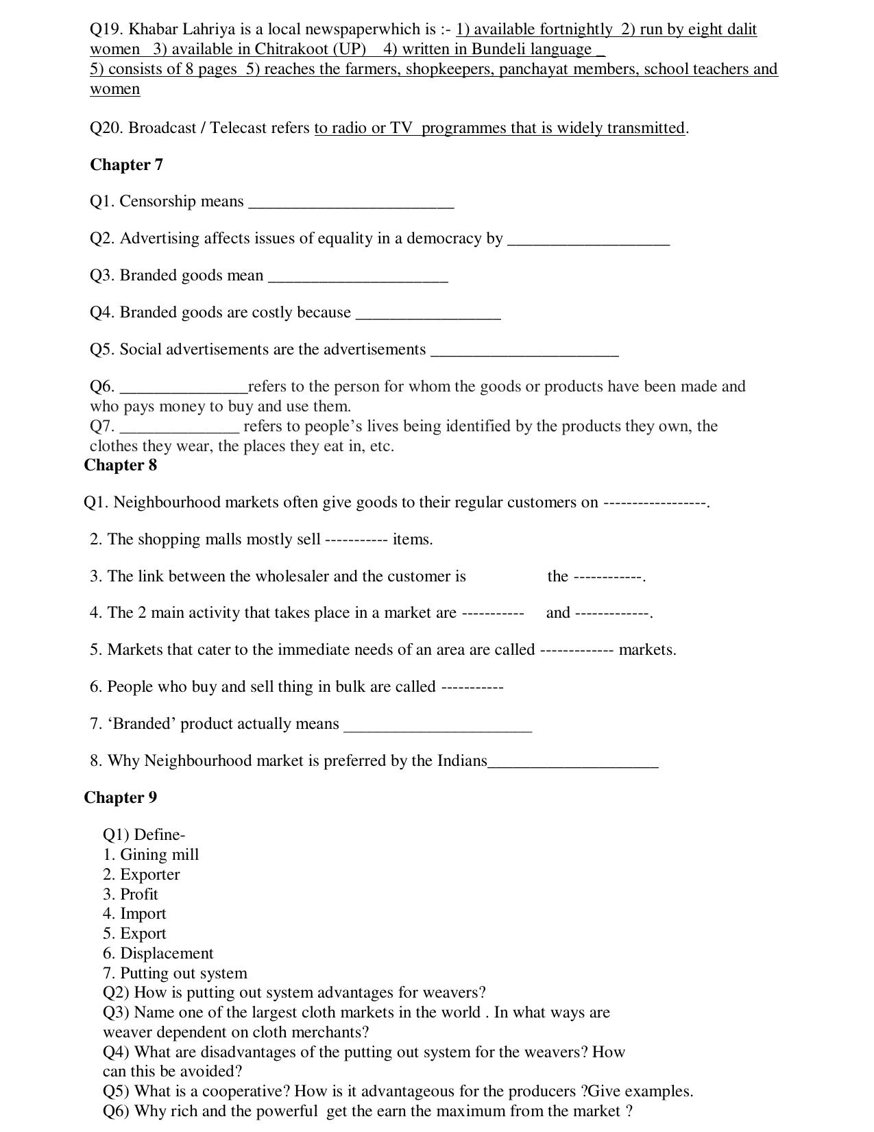 CBSE Worksheets for Class 7 Civics Assignment 9 - Page 2