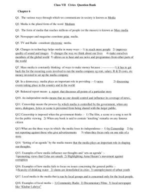 CBSE Worksheets for Class 7 Civics Assignment 9