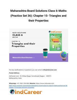 Maharashtra Board Solutions Class 6-Maths (Practice Set 36): Chapter 15- Triangles and their Properties
