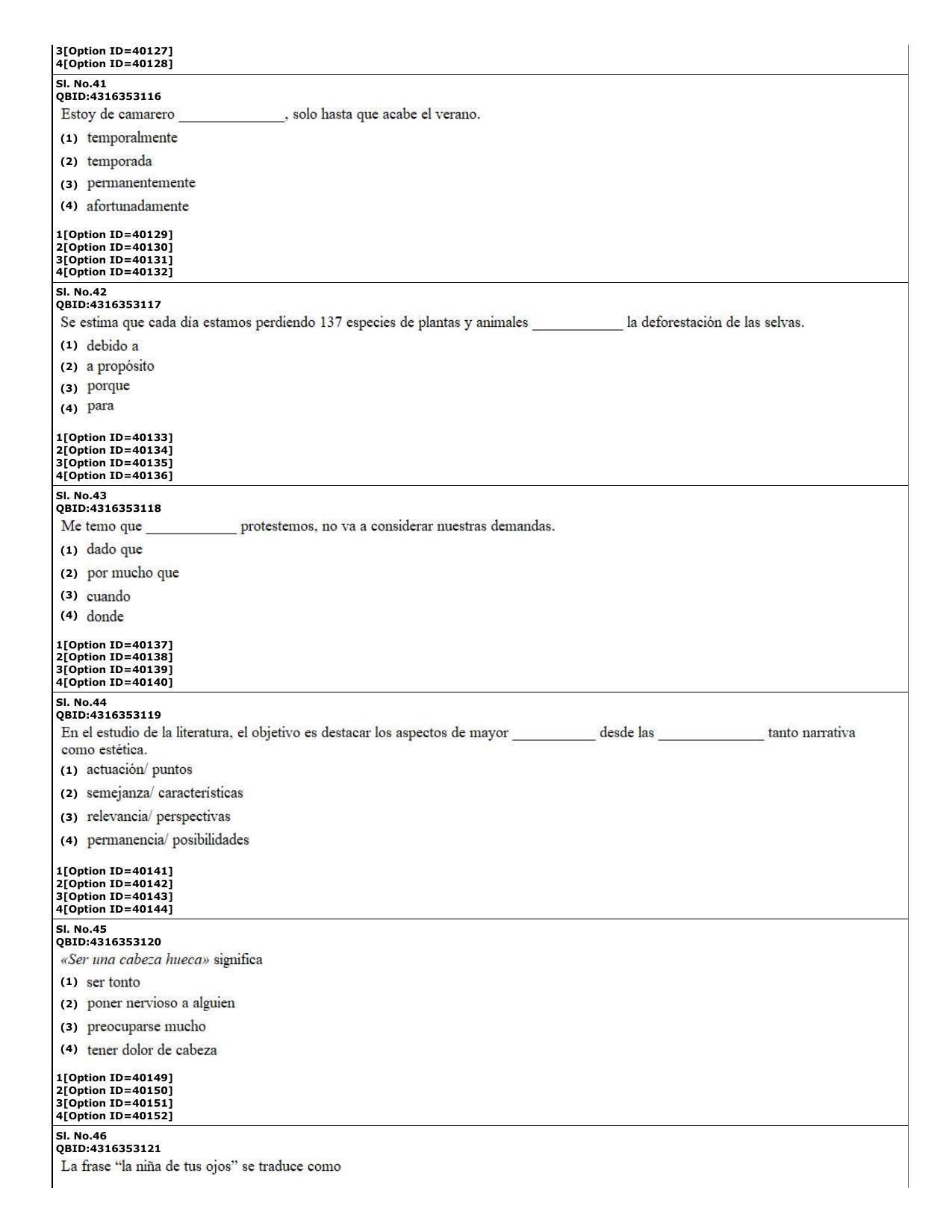 CUET (PG) 2022: PGQP-60 Hispanic (10-09-2022) Question Paper - Page 14