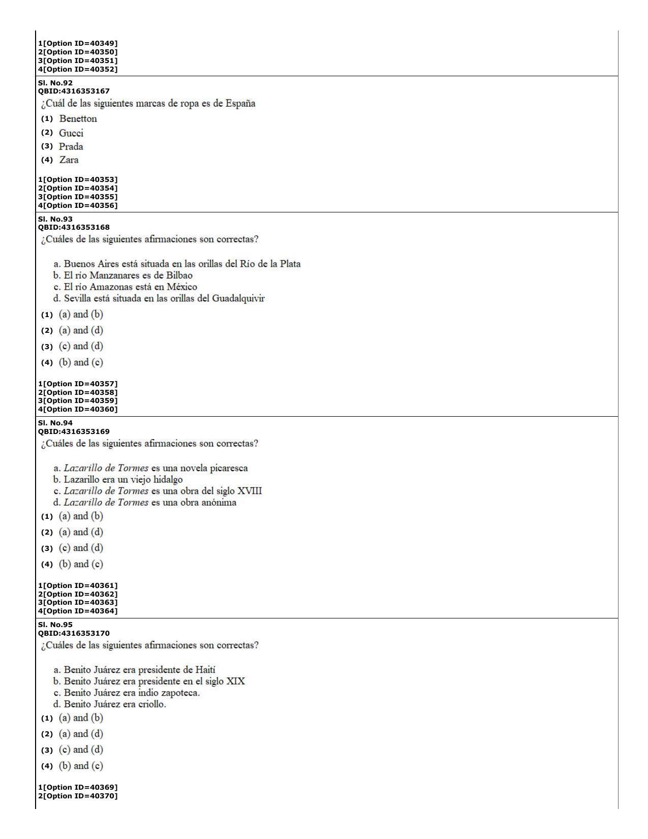 CUET (PG) 2022: PGQP-60 Hispanic (10-09-2022) Question Paper - Page 24